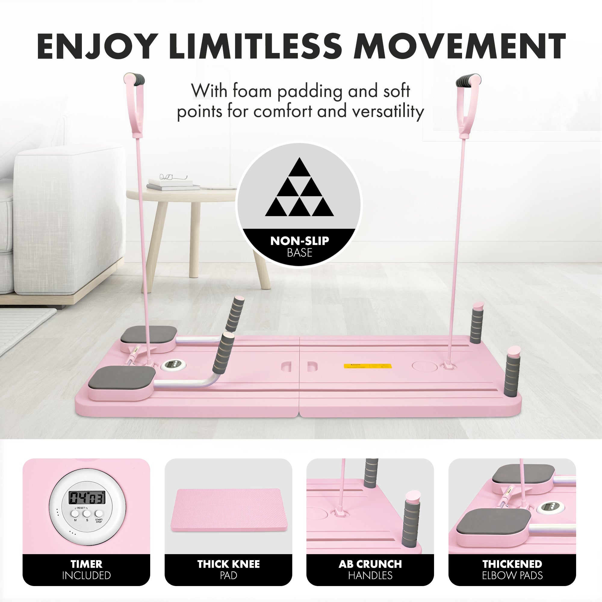 Kayman Pilates Board – Compact Foam & PP Exercise Platform with Auto Rebound – Foldable, Stable & Versatile – Space-Saving Workout Board for Home Gym – 105.7×40.6×6.8cm