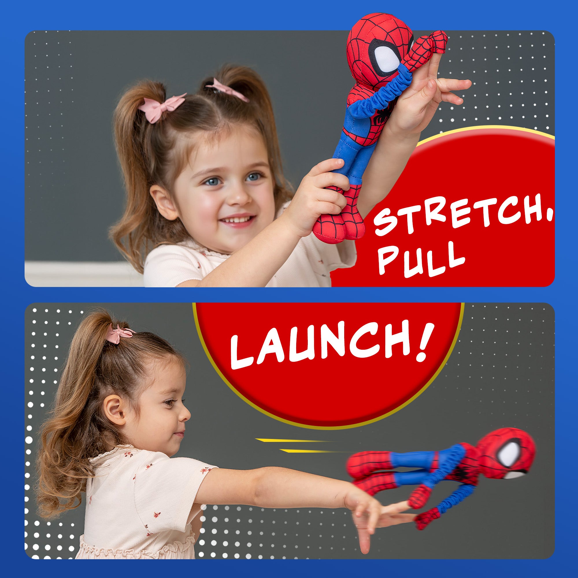 Marvel Spidey and His Amazing Friends – Slingshot Plush Spider-Man Toy with Sound– Stretchable Arms for Launch Action – Soft & Durable Superhero Plush for Kids Toys for Boys & Girls
