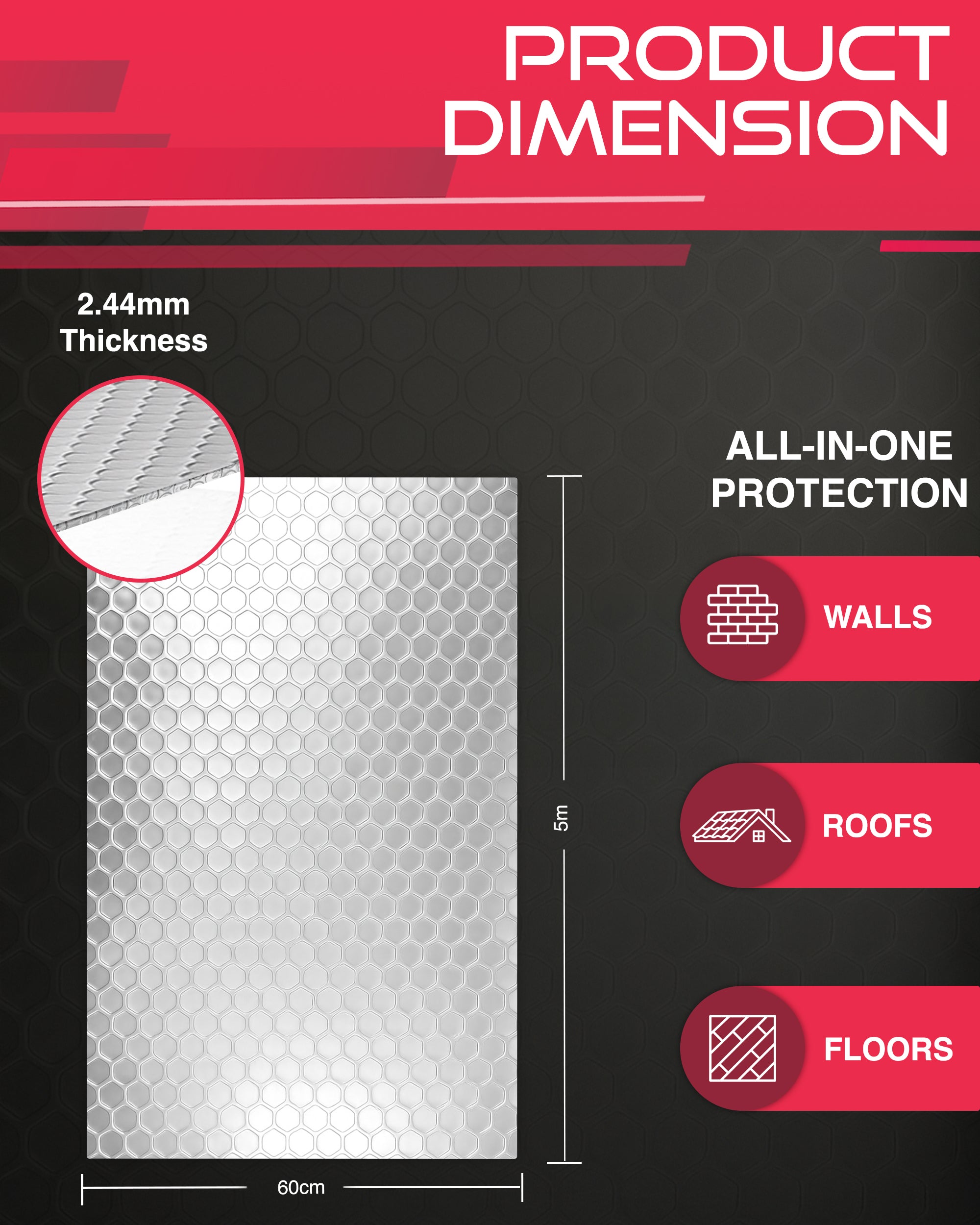 Haltons Reflective Radiator Foil 5m x 60cm – Energy Saving Insulation with 3M Self-Adhesive Pads – Easy to Install, Cut to Size – Reduce Heat Loss & Lower Bills – Covers 3+ Radiators – Thermal Barrier