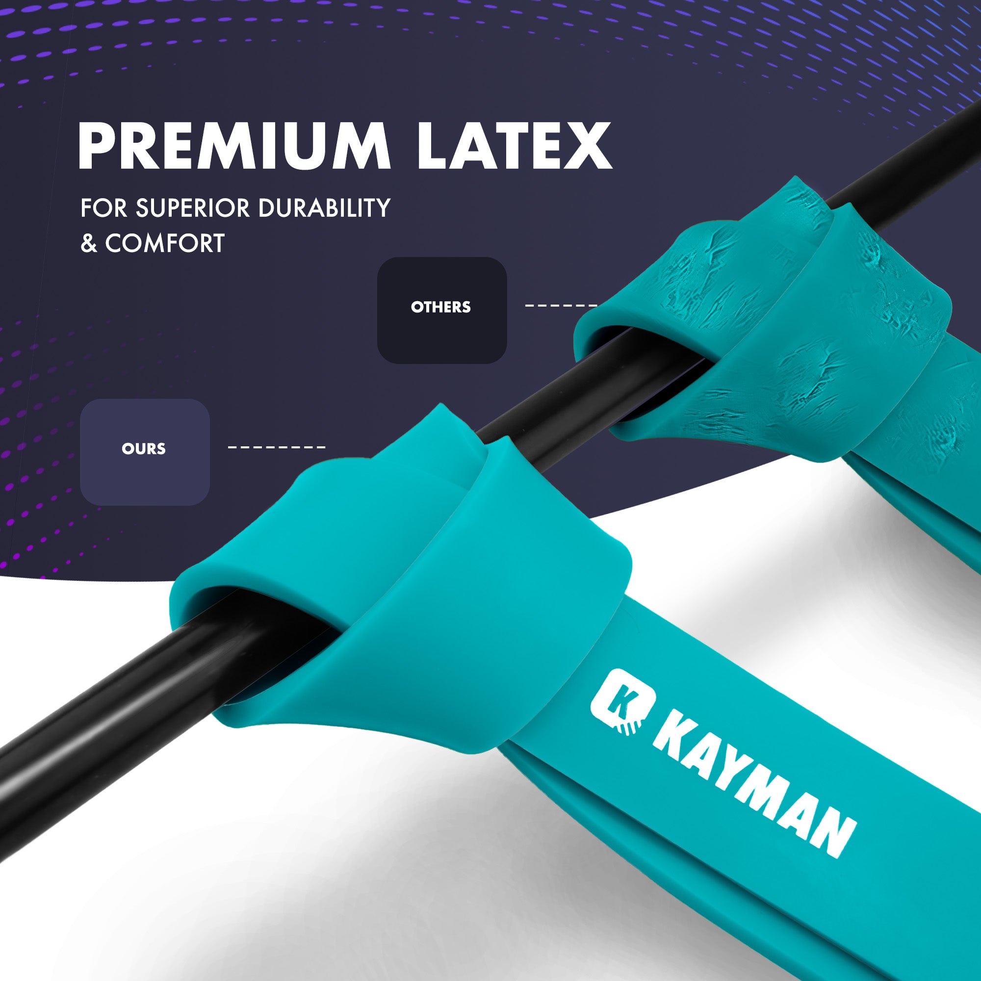 Kayman - Long Resistance Band with Door Anchor & Carry Bag Set – Perfect for Pull-Ups, Yoga, Calisthenics, Strength Training, Stretching, Home Workouts