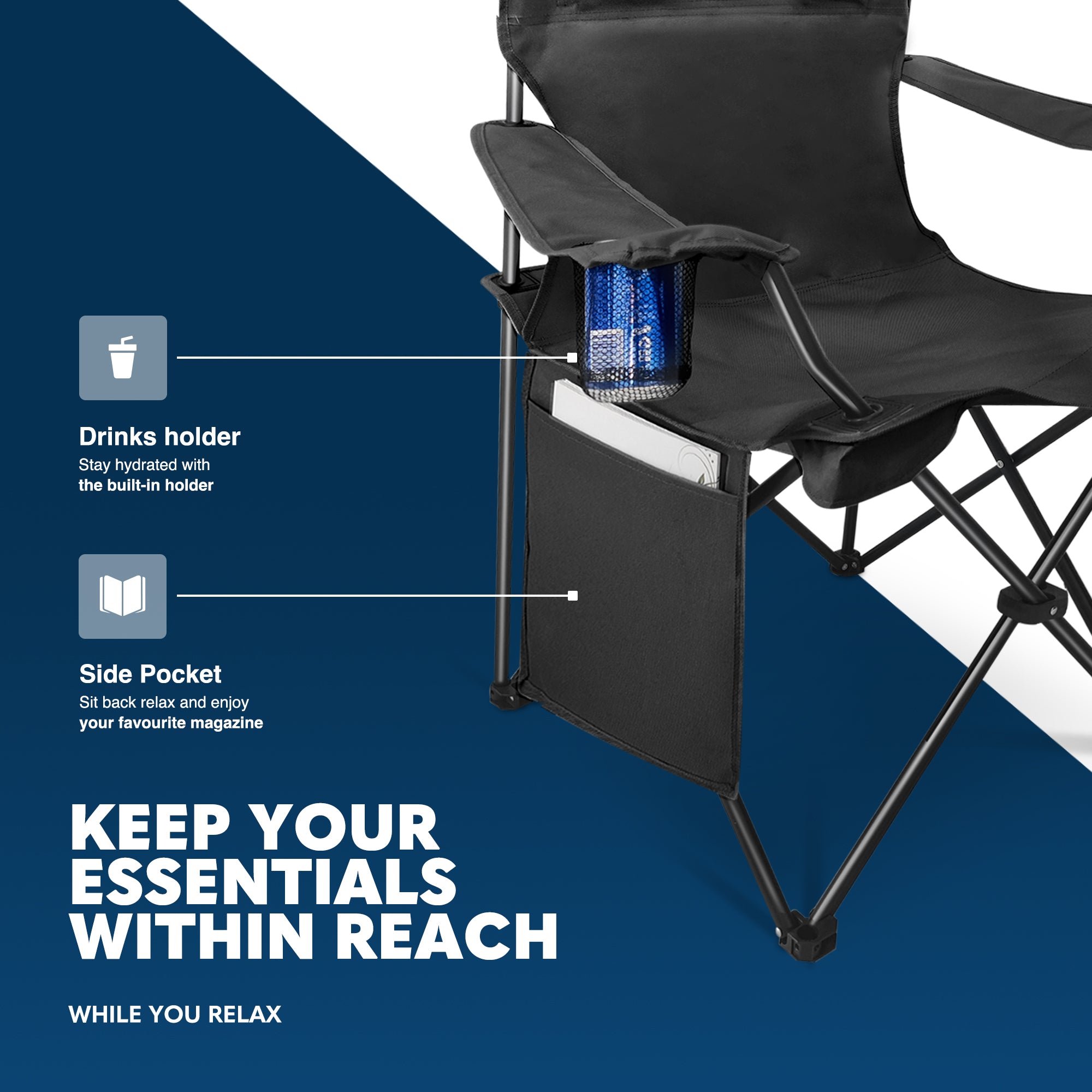 Voyager Folding Camping Chair 2-Pack - UK