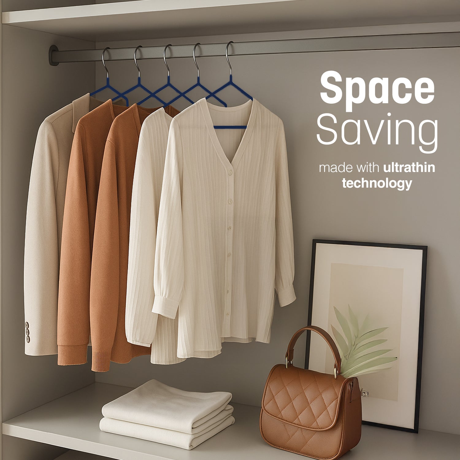 20pcs Metal Hangers Premium Rubber Coated - Non-Slip Clothes Hangers with 360° Swivel Hook