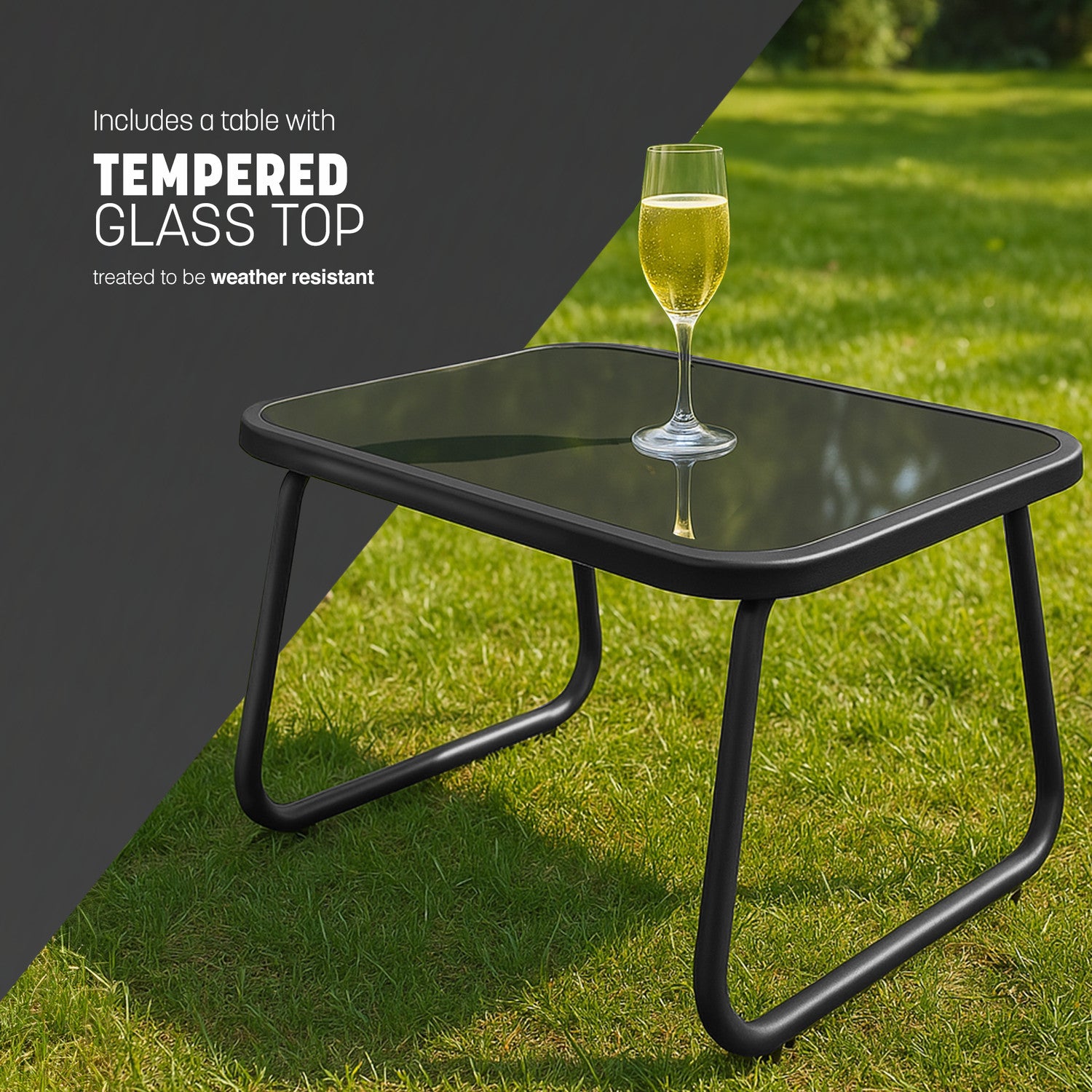 KEPLIN 4PC Conversation Set - Mesh Garden Furniture Set – Modern Outdoor Patio Seating – Easy Assembly – Comfortable & Durable – Stylish Design – Ideal for Gardens, Balconies, Poolside