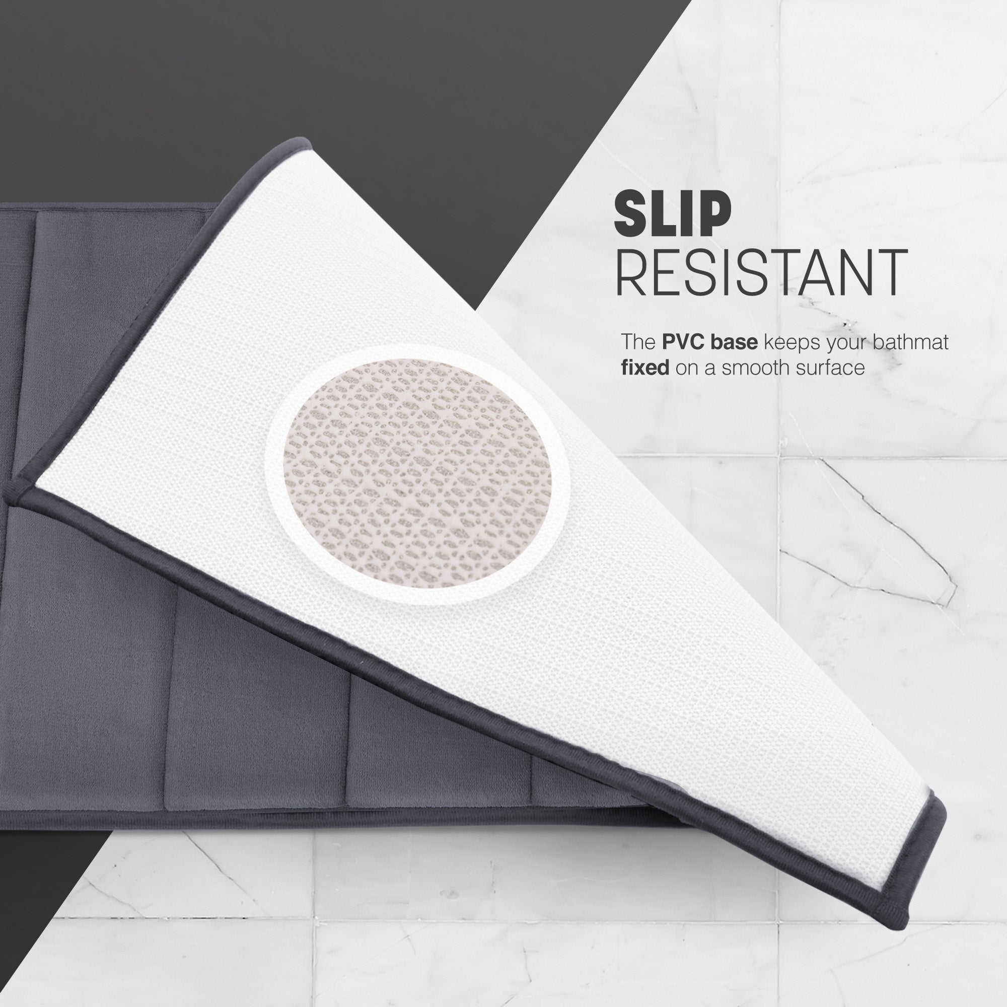 KEPLIN Ultra-Soft Memory Foam Bath Mat - Highly Absorbent, Non-Slip, Machine Washable Luxury for Bathroom Floors- 60x 90cm