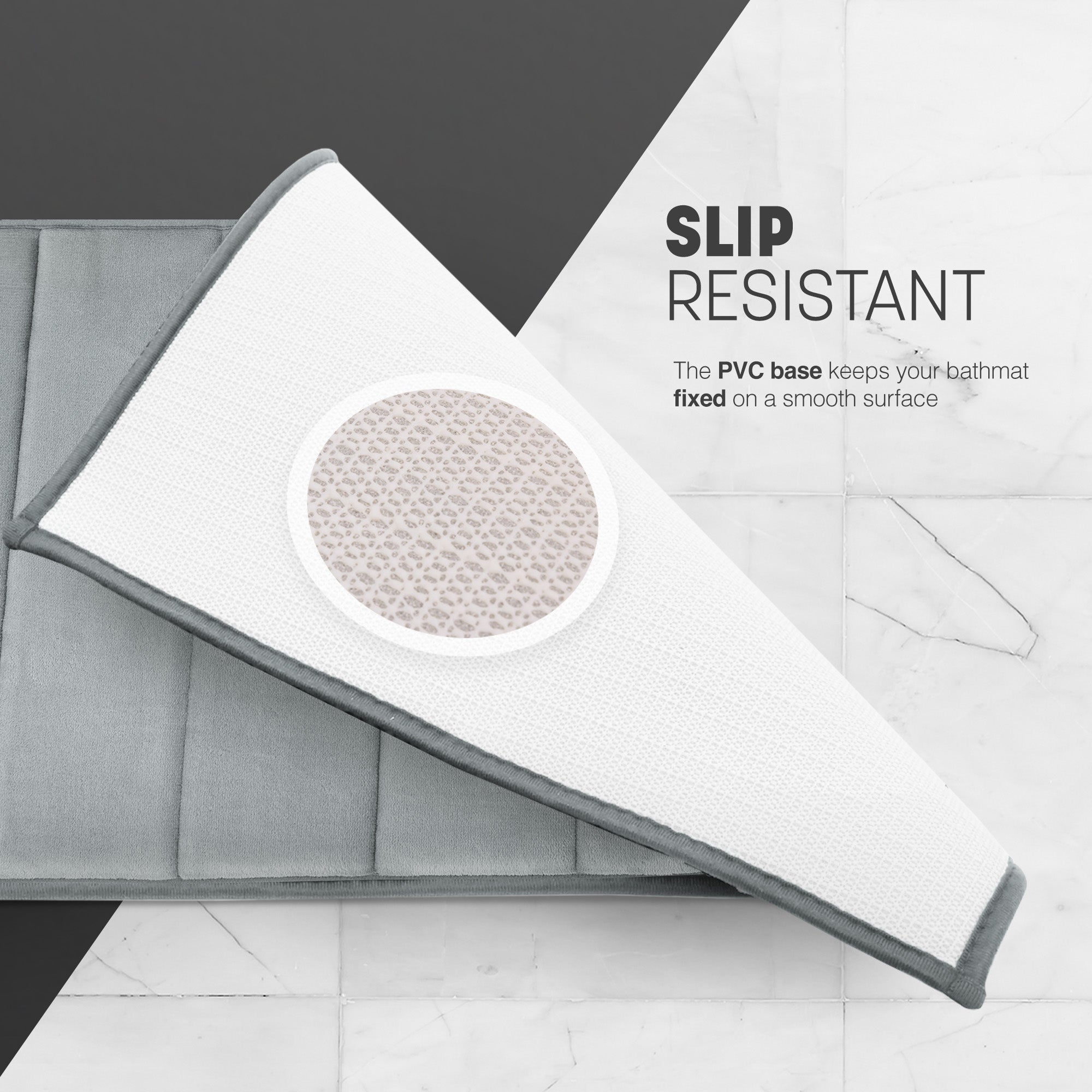 KEPLIN Ultra-Soft Memory Foam Bath Mat - Highly Absorbent, Non-Slip, Machine Washable Luxury for Bathroom Floors- 60x 90cm