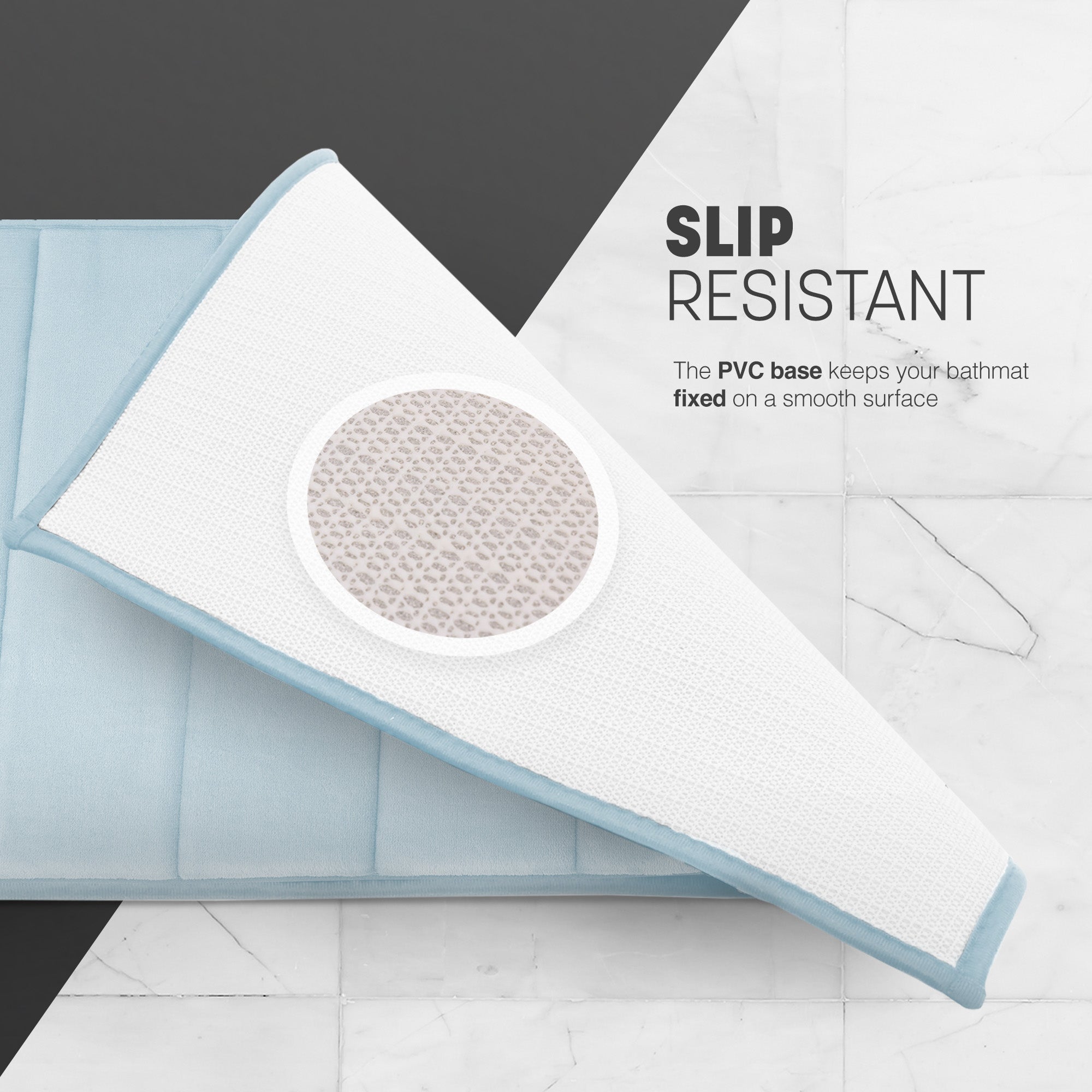 KEPLIN Ultra-Soft Memory Foam Bath Mat - Highly Absorbent, Non-Slip, Machine Washable Luxury for Bathroom Floors- 60x 90cm