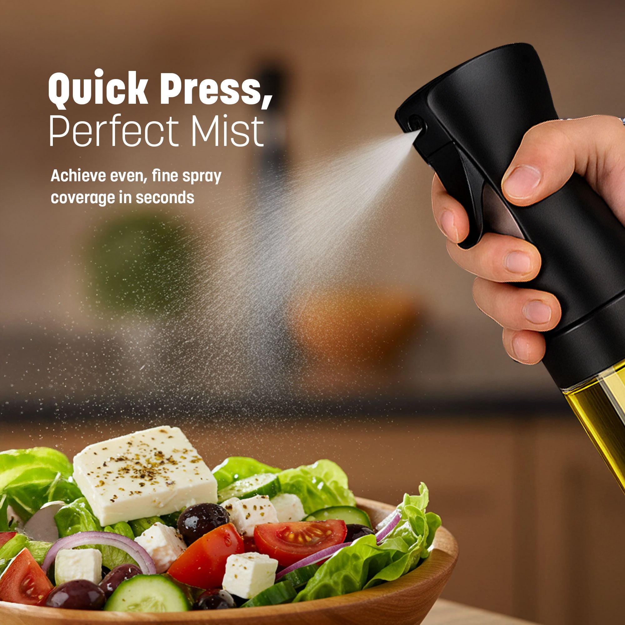 KEPLIN - 220ml Oil Sprayer Bottle - BPA-Free Refillable Olive Oil Mister for Air Fryer, Cooking, Baking & Grilling - Fine Mist Spray - Leak-Proof, Eco-Friendly & Dishwasher Safe