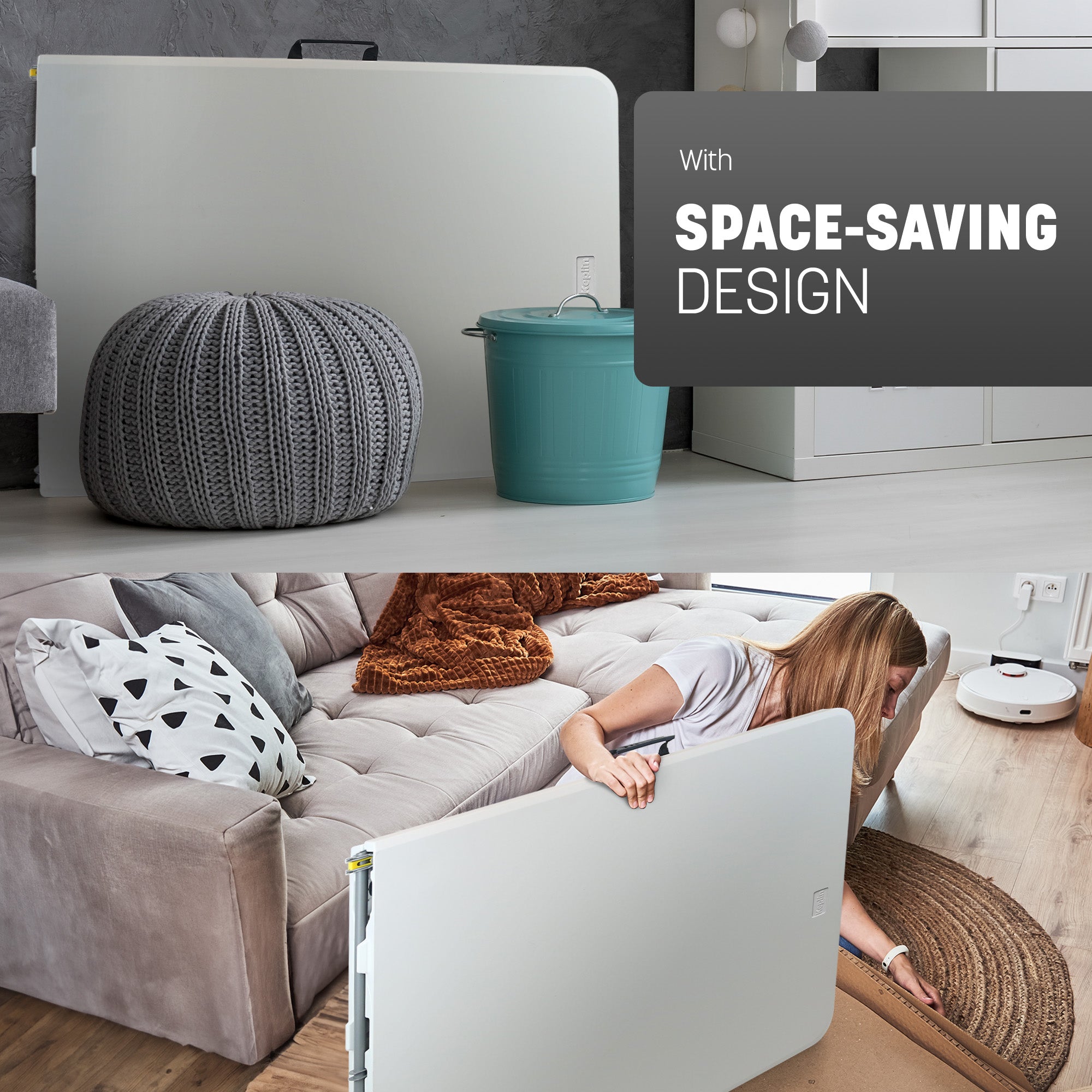 KEPLIN 6ft Folding Table with Spacious 180x70x74cm Tabletop & Sturdy Metal Frame