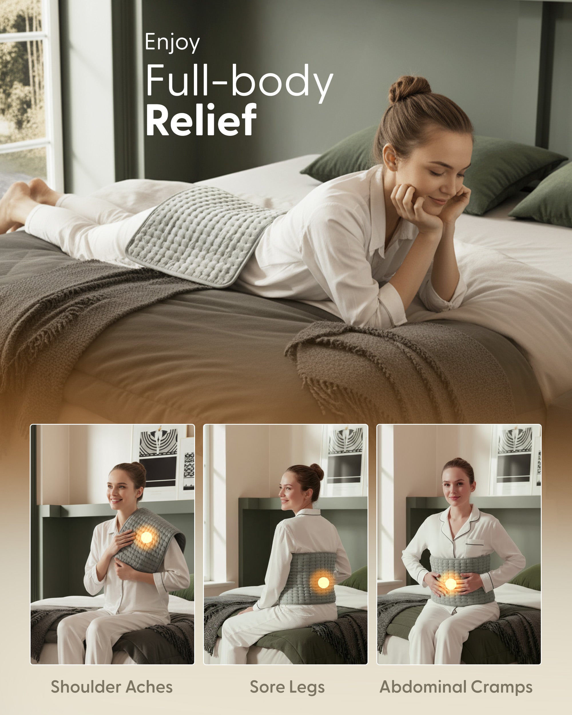 Keplin Heating Pad, Electric Heat Pad with Automatic Switch-Off and 9 Temperature Levels, Heating pad for Back Neck Shoulder Belly Heating Technology