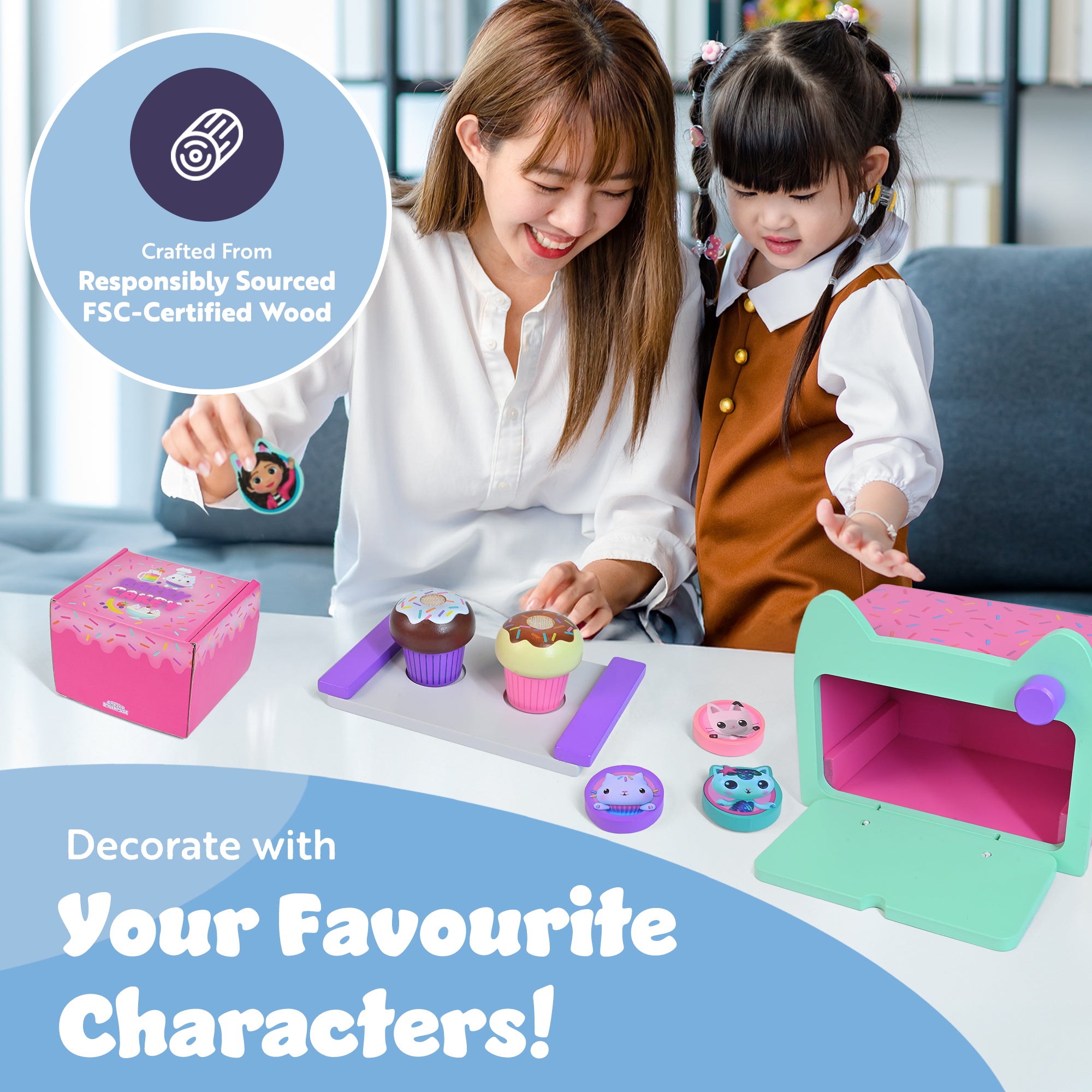 Gabby’s Dollhouse Baking Playset – Kids' Pretend Bake & Play Kit with Mixing Bowl, Whisk, Flour, Eggs & Oven – Fun & Role Play Toy for Toddlers & Children