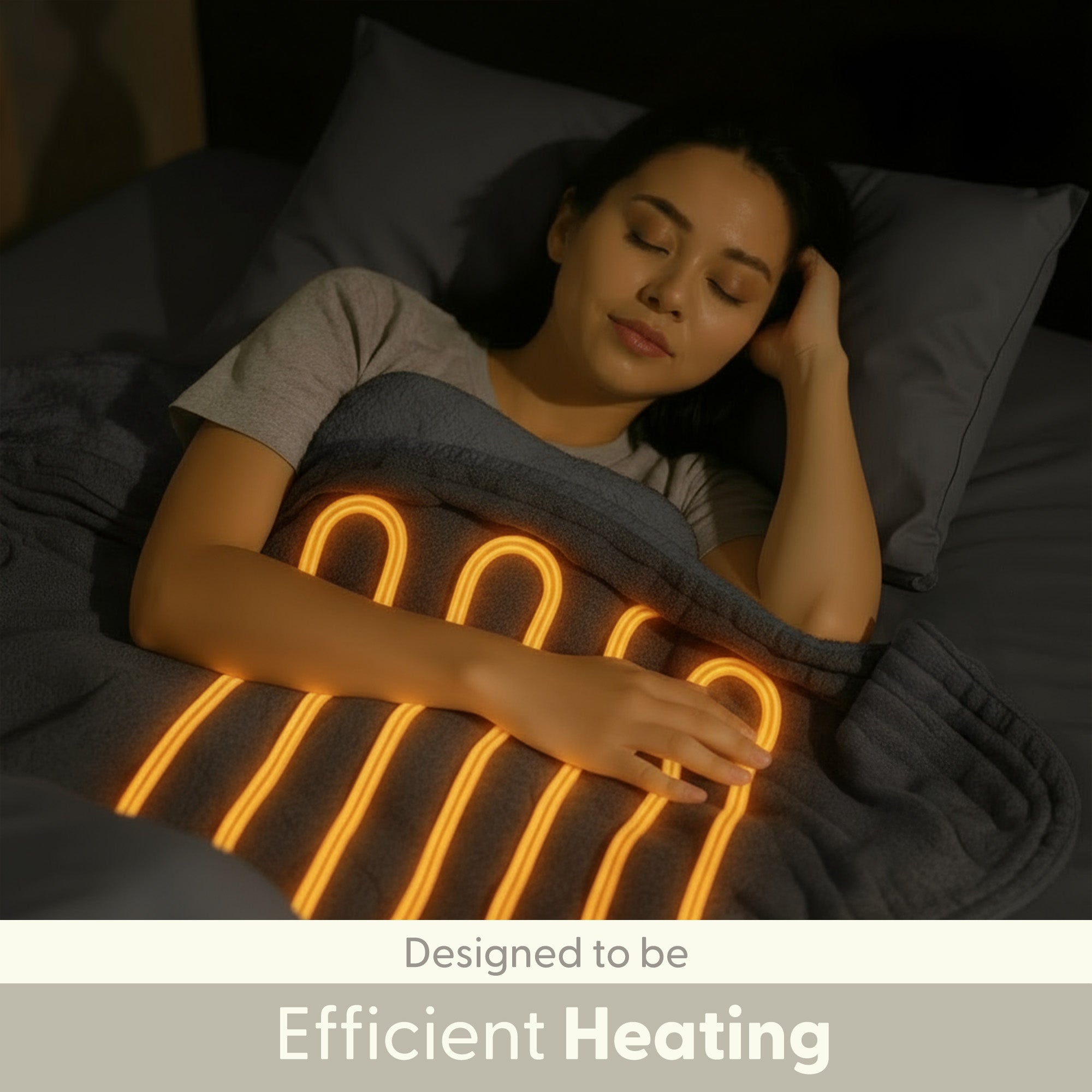 Electric Heated Throw Blanket - Machine Washable Fleece Wool Duvet, 9 Heat Settings & Timer