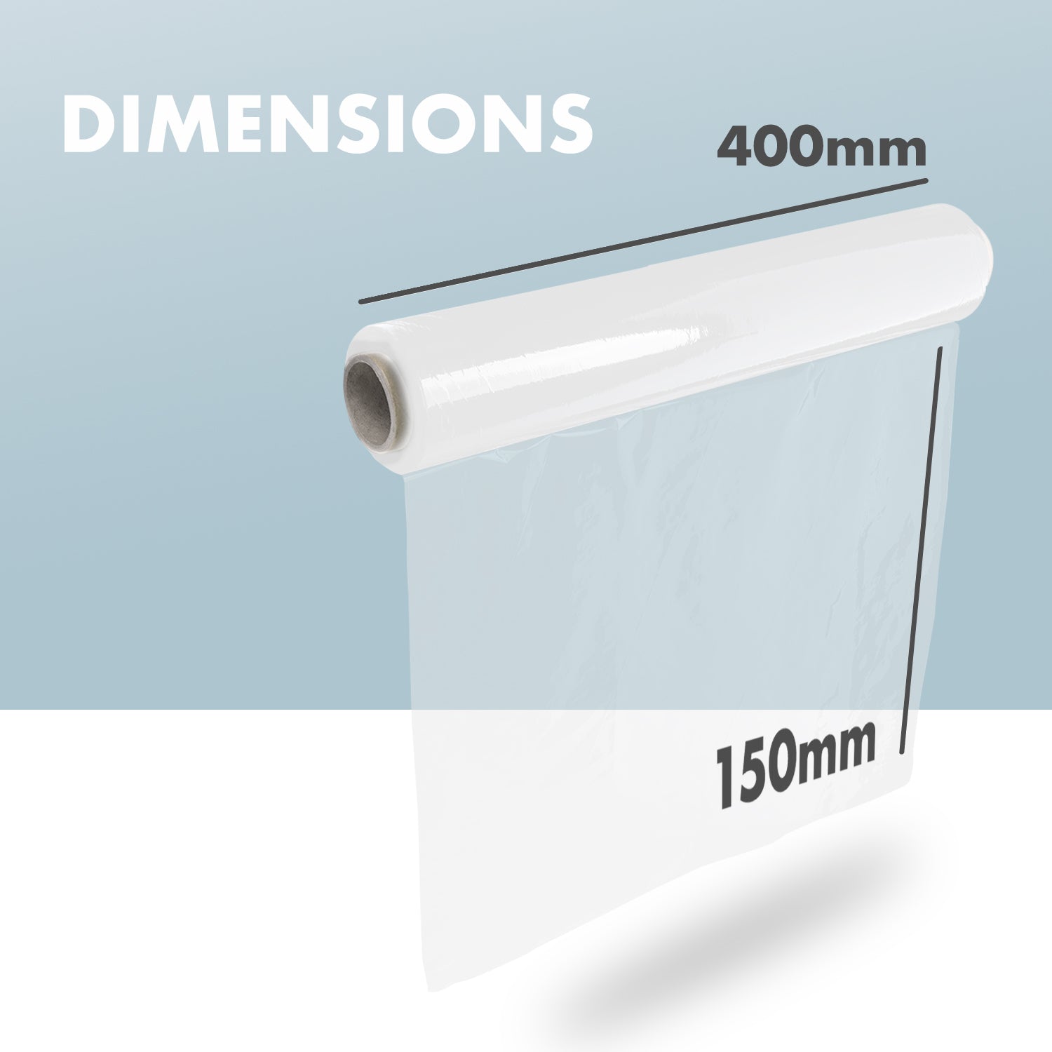 Merrimen Heavy Duty Pallet Stretch Shrink Wrap Roll | Strong & Secure Packaging Plastic Cling Film | Ideal for Packing, Moving Heavy Objects and Shifting Fragile Items (Black, 400mm x 150m)