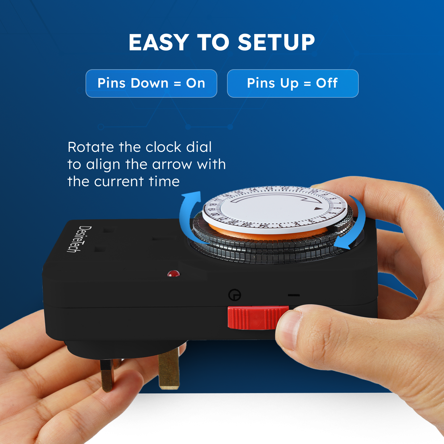 Desiretech Plug-In Timer Switches – 24-Hour Segment Timer, 3120W Capacity, Home Security & Energy-Saving Automation, Automatic On/Off