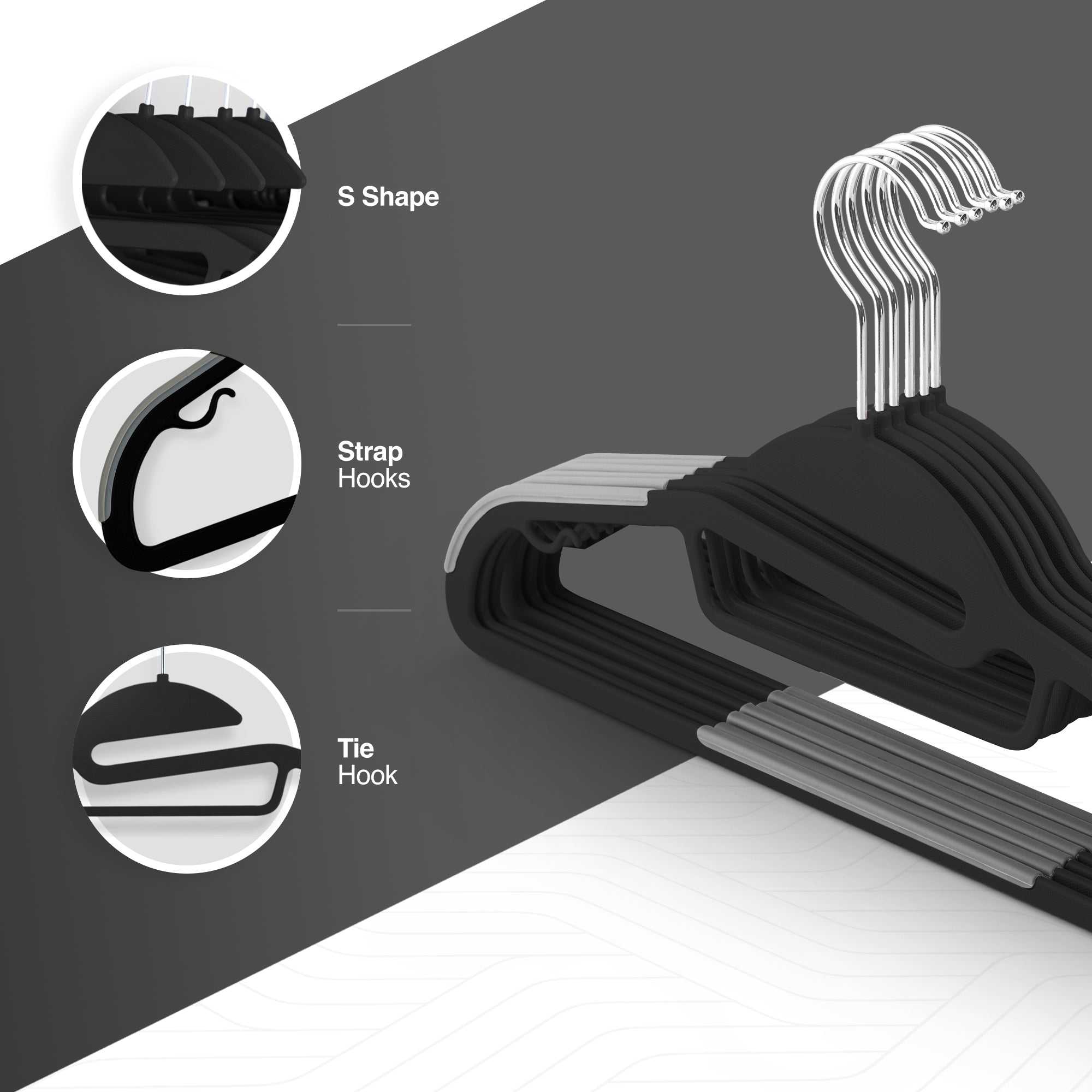 Slimline Non-Slip Clothes Hangers