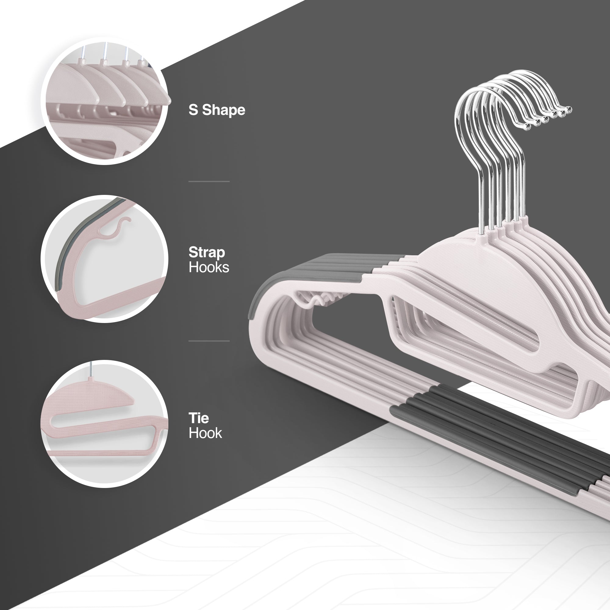 Slimline Non-Slip Clothes Hangers