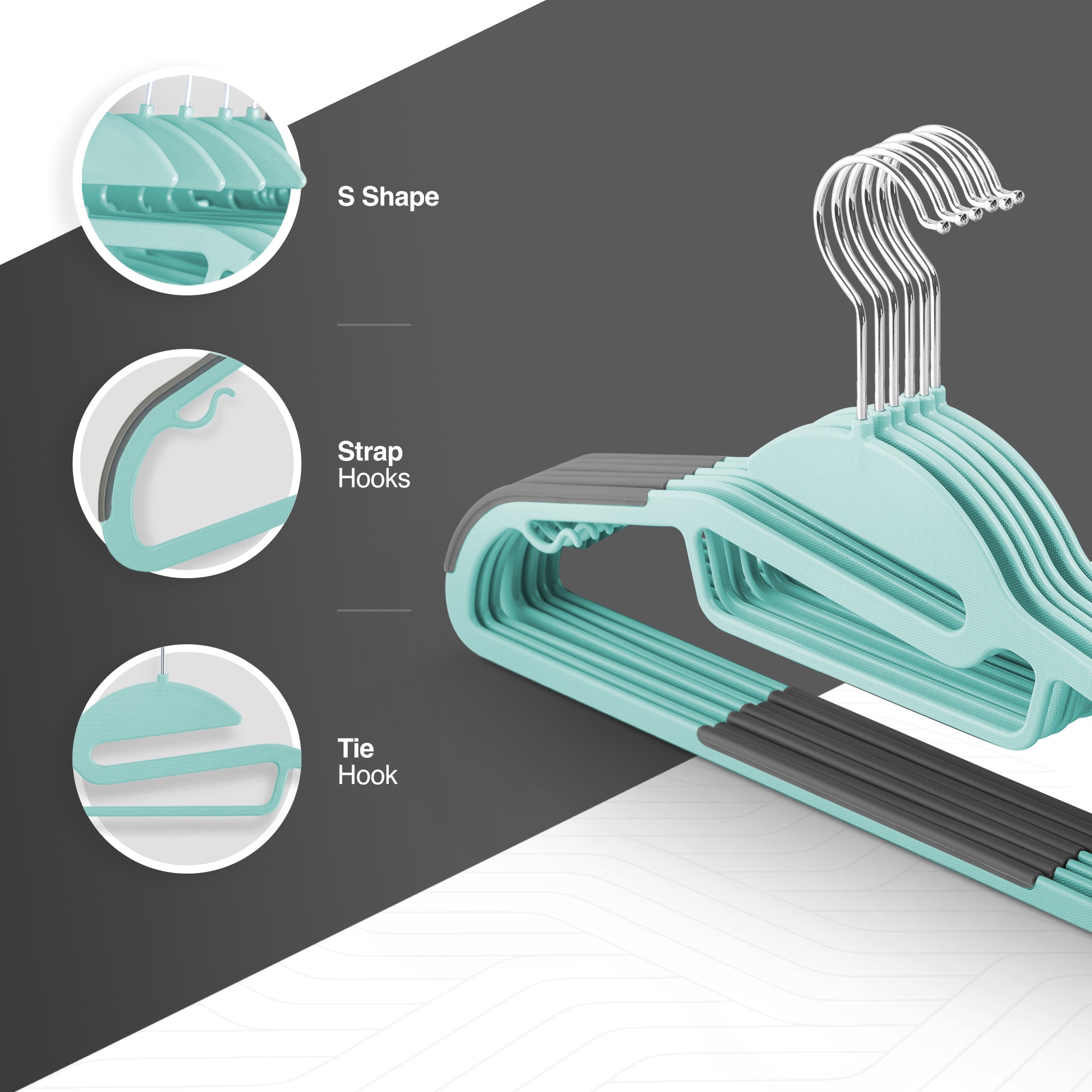 Slimline Non-Slip Clothes Hangers