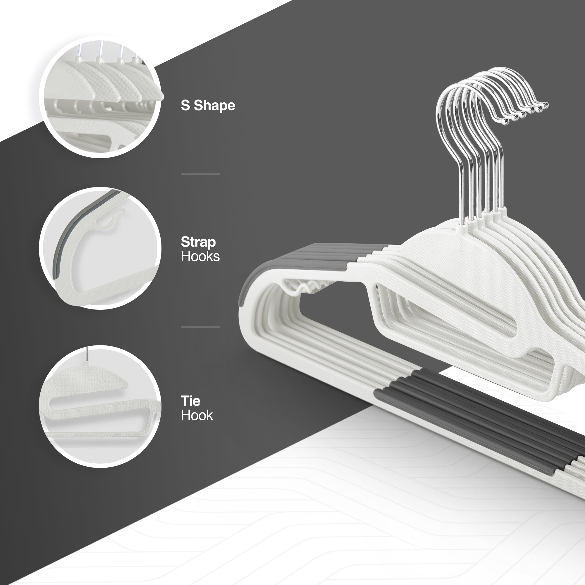 Slimline Non-Slip Clothes Hangers