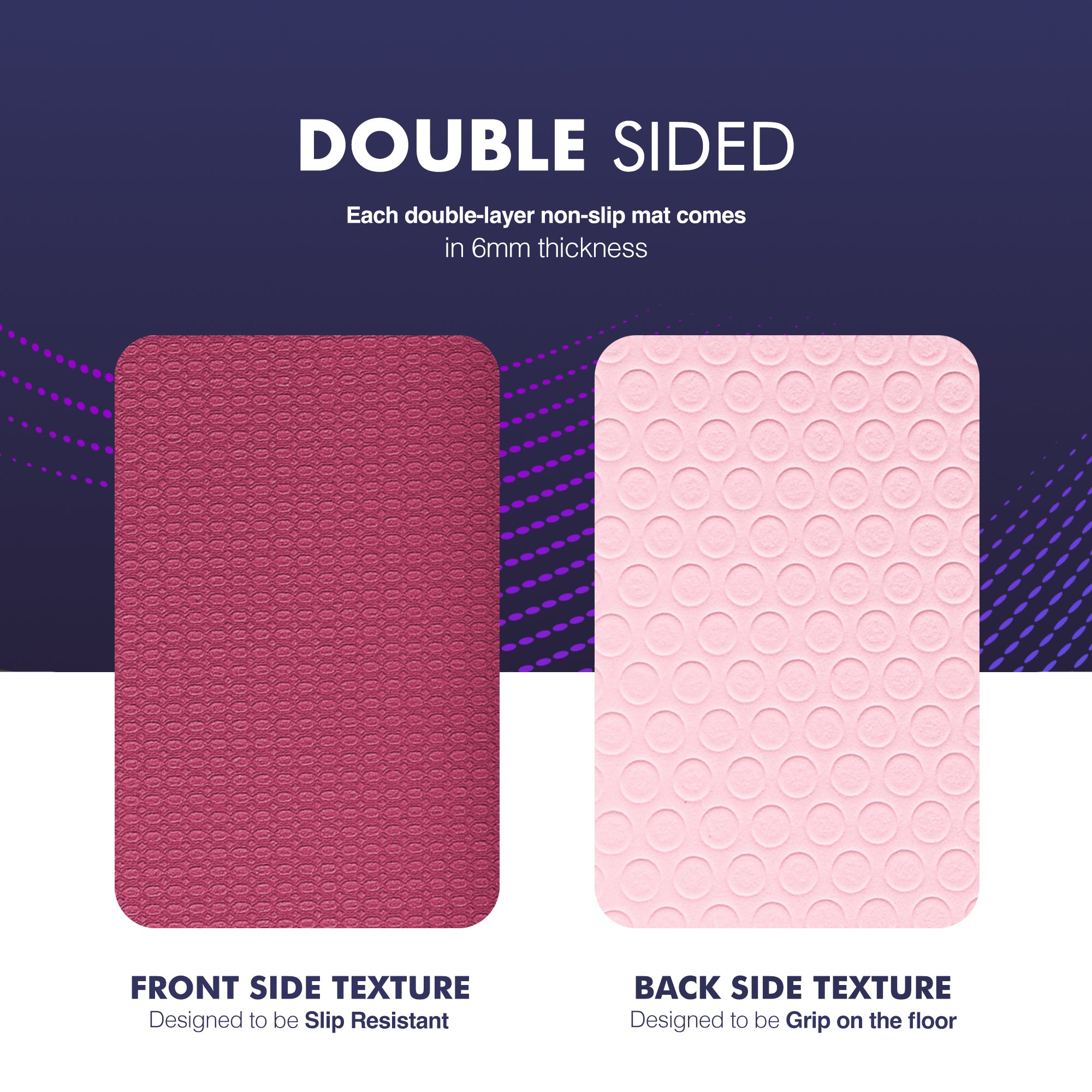 KAYMAN Yoga & Exercise Mat with Carry Strap, Large Non-Slip Comfortable Training & Workout Floor Mat for Home or Outdoor, Gym, Pilates, Gymnastics, HiiT, Stretching & Meditation