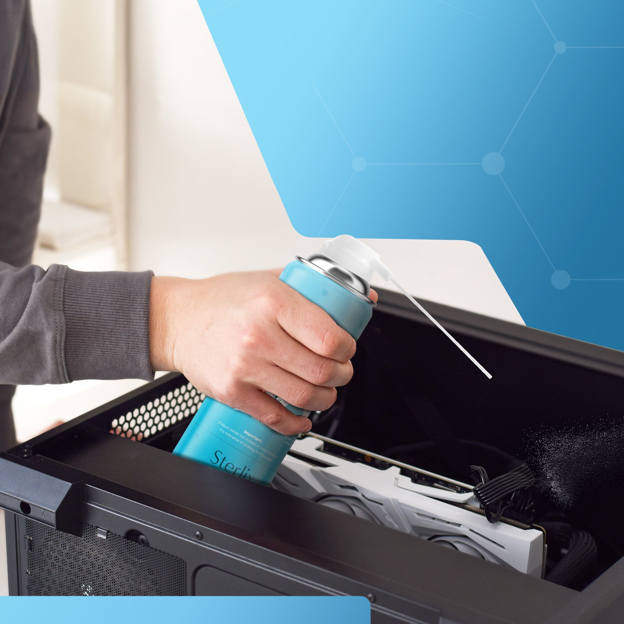 Air Duster Can 400ml Compressed Air Spray Can Dust Cleaner PC, Keyboard, Electronic Devices & Car Cleaning Protect & Maintain Easy Use Blow Dust & Dirt Extension Tube Professional Use