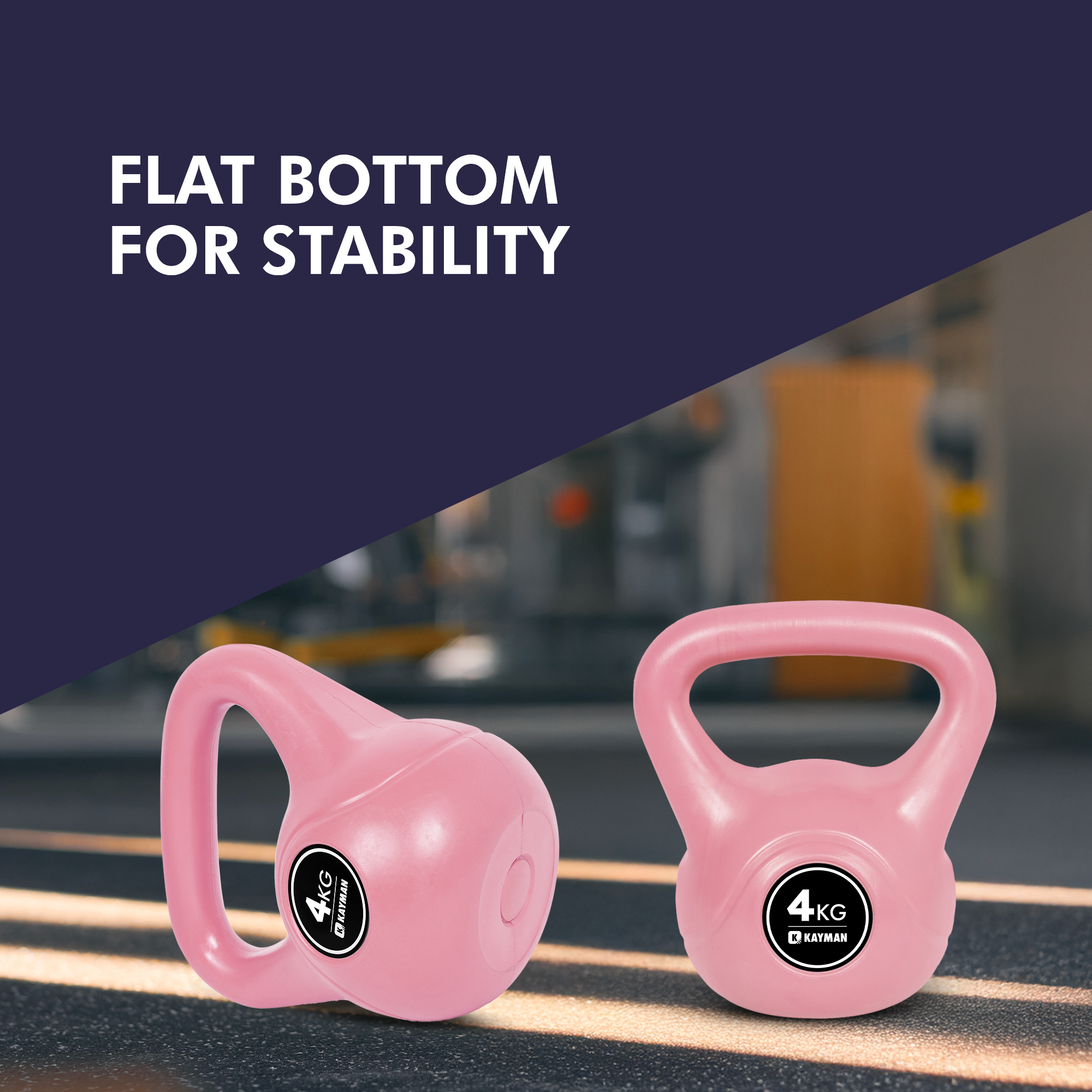 Kayman Kettlebell 4KG, 6KG, 8KG, 12KG, 16KG, 20KG - Ergonomic Handle & Flat Bottom for Stability - Home Gym Weight for Strength Training & Cardio - Versatile Range for Fitness Workouts