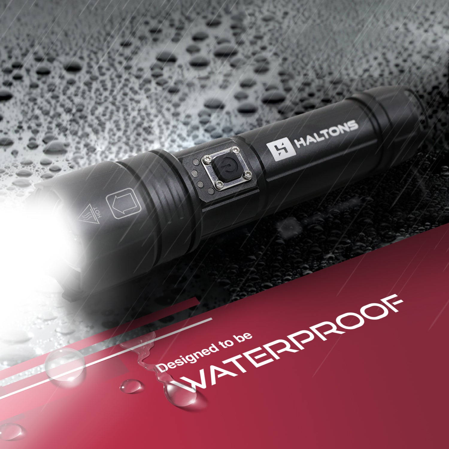 Haltons 10,000 Lumens Rechargeable Torch, Waterproof & Tactical Torches Led Super Bright, USB-C Charging, High Power Torch Light, Durable Flashlight with SOS Mode, Ideal for Camping, Hiking & More