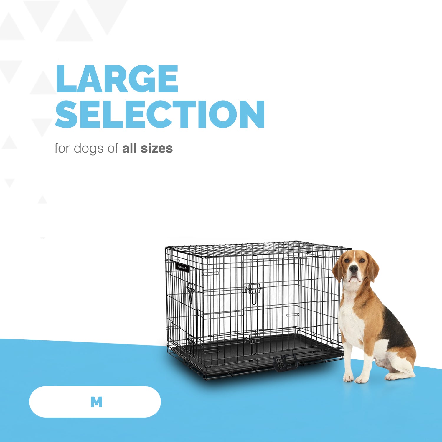 FurDreams Heavy Duty Dog Crate – Black Metal Folding Cage with Dual Doors, Chew-Resistant Plastic Tray, and Carry Handle – Perfect for Puppy Training