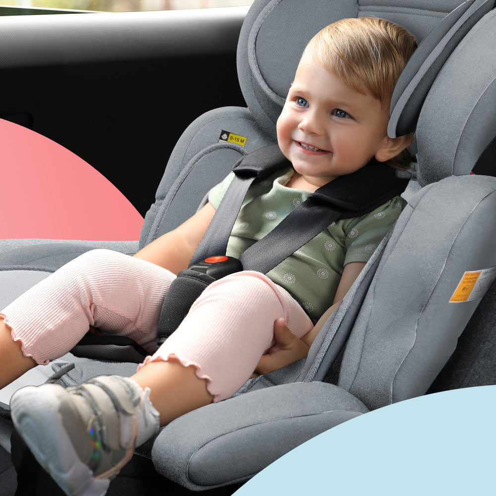 Kidoola Adjustable Car Seat for Toddlers & Children – Safety Certified Booster Seat, Comfortable Padding, 3 Age Functions, ECE R44/04 Certified, Up to 12 Years