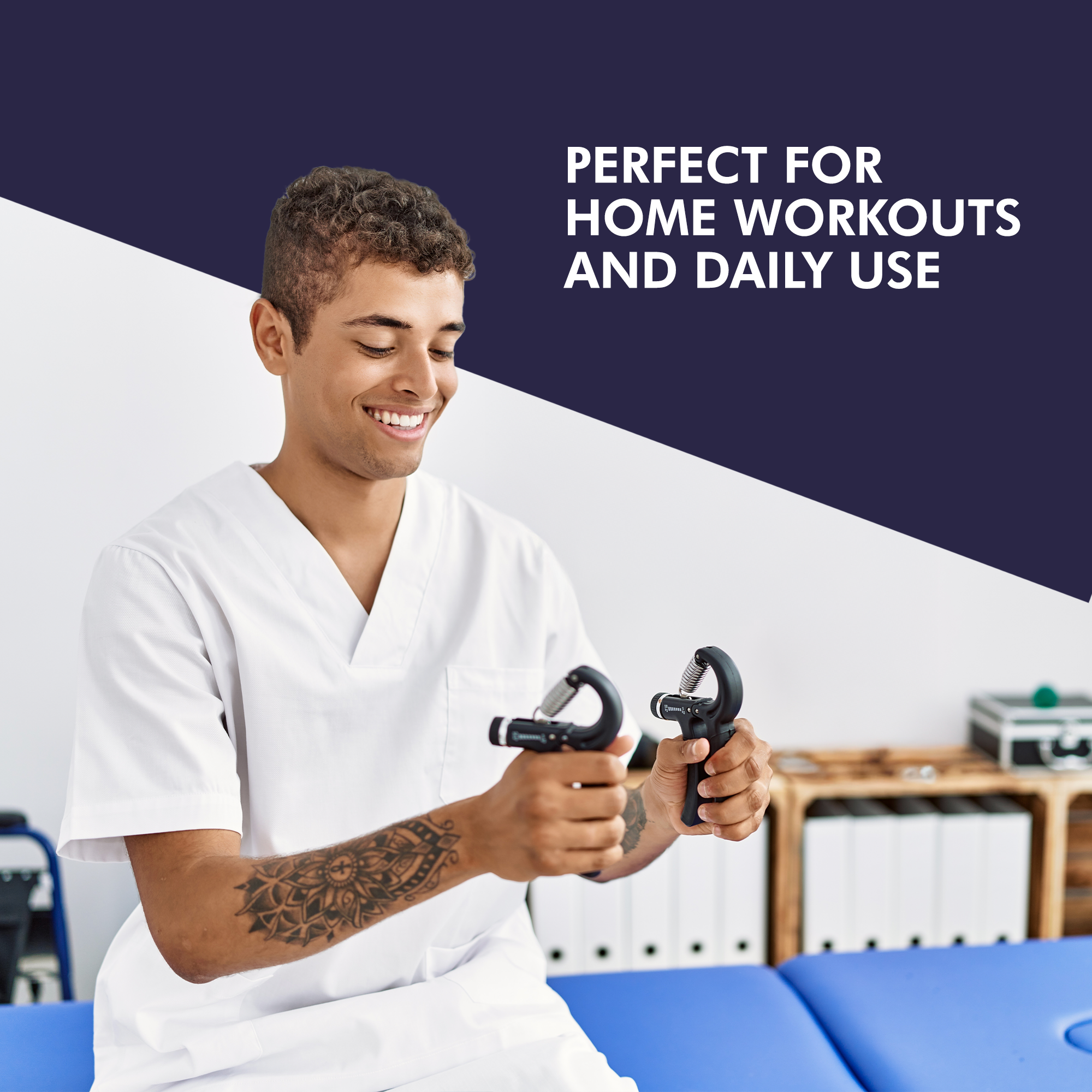 Kayman Grip Strengtheners - Adjustable Resistance Hand Exerciser - Strength Training for Forearm, Wrist & Hand - Durable PP+TPR - Fits All Hand Sizes ( Black )