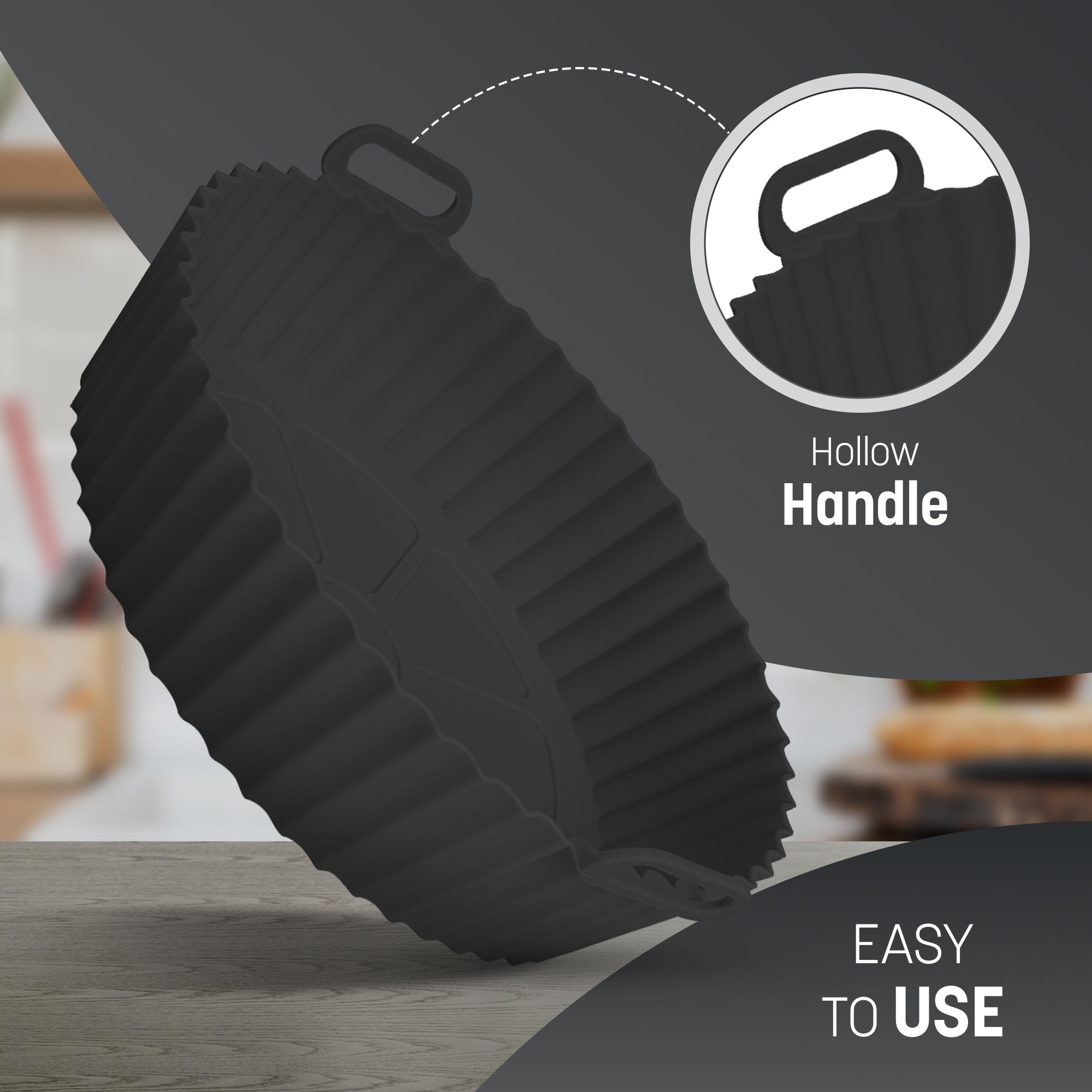 Keplin Silicone Air Fryer Liners - 3 Pack Non-Stick Reusable Silicone Liners, Dual & Tower Air Fryers - BPA-Free, Heat Resistant to 230°C, Dishwasher Safe Air Fryer Silicone Liner