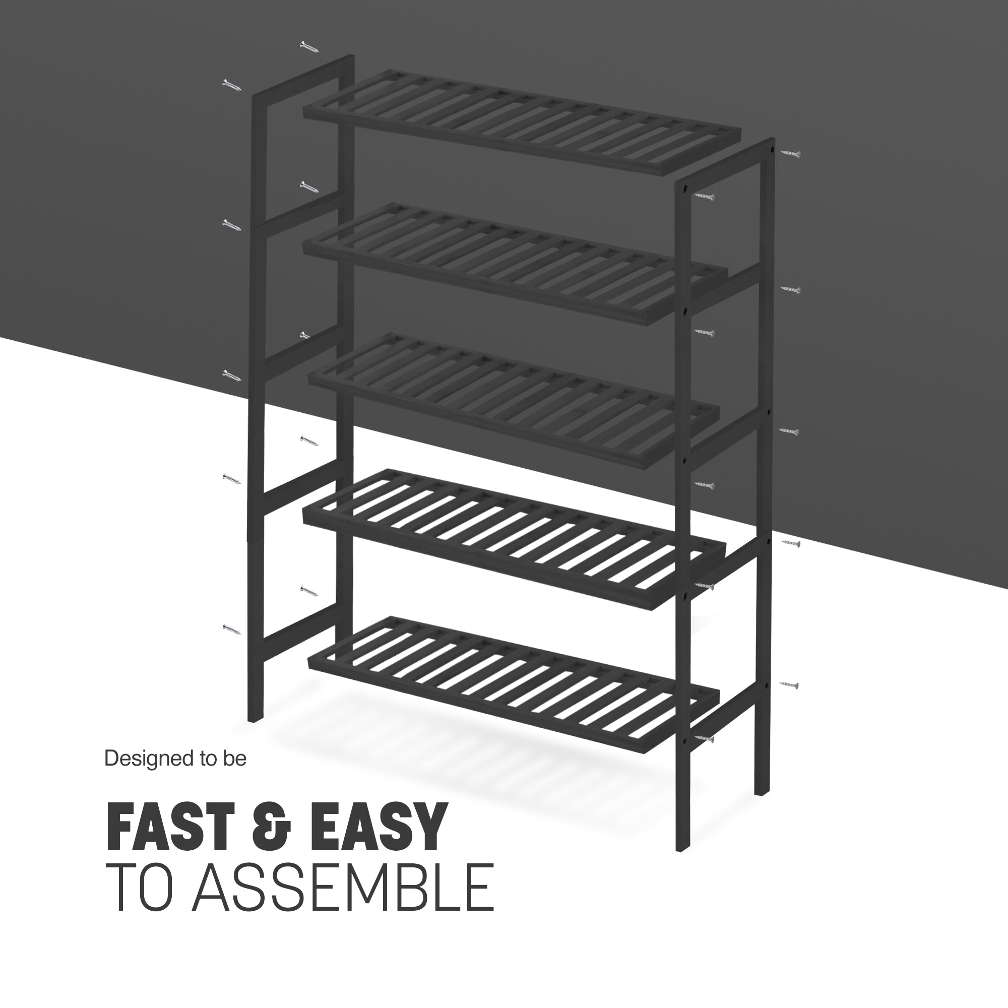 Keplin Bamboo Shoe Rack - 5 Tier