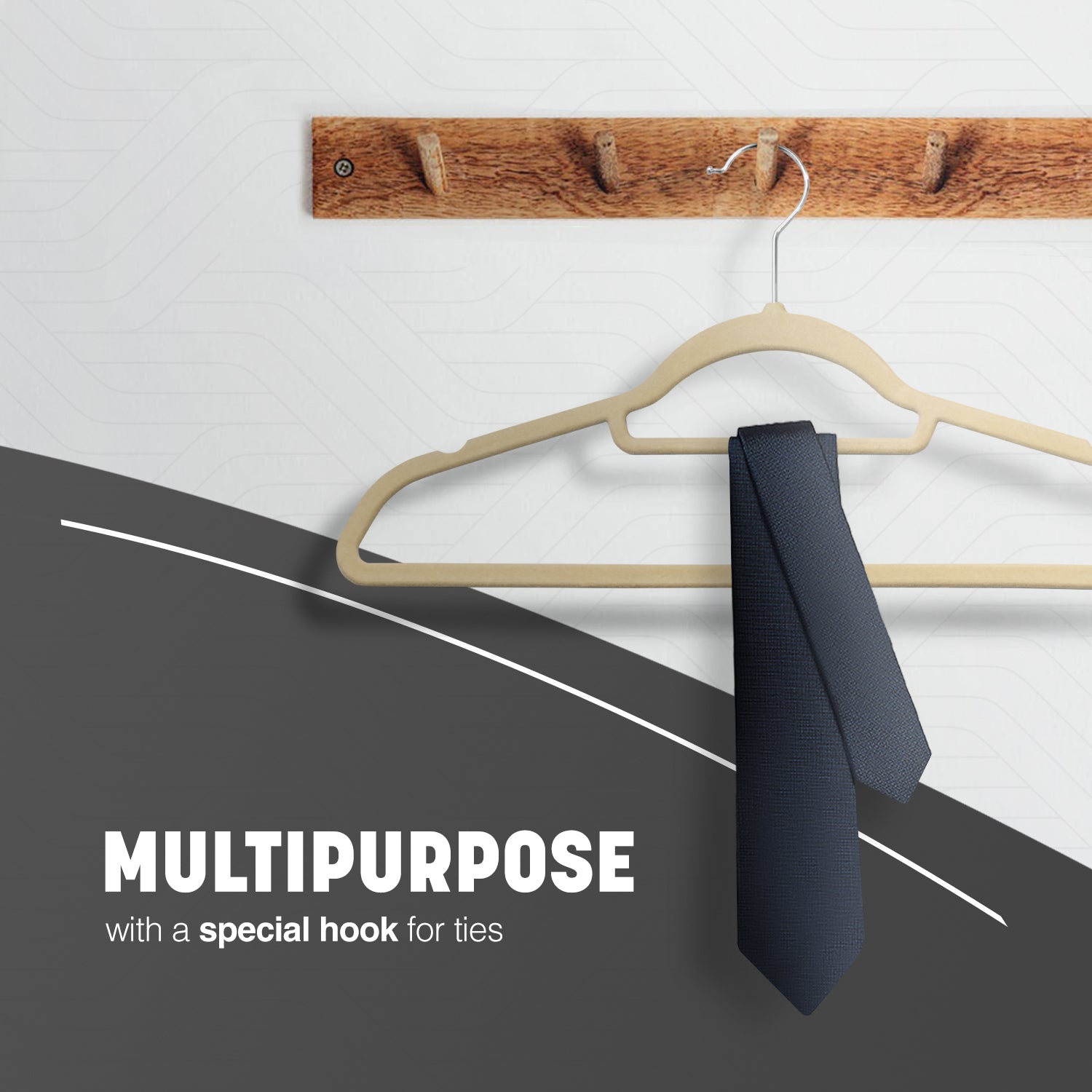 KEPLIN Velvet Hangers 20 Pack - Non-Slip Clothes Hangers with Tie Bar & 360° Hook - Durable & Sturdy, Space-Saving Wardrobe Organisers for Suits, Jackets & Clothes- Home Storage Solution