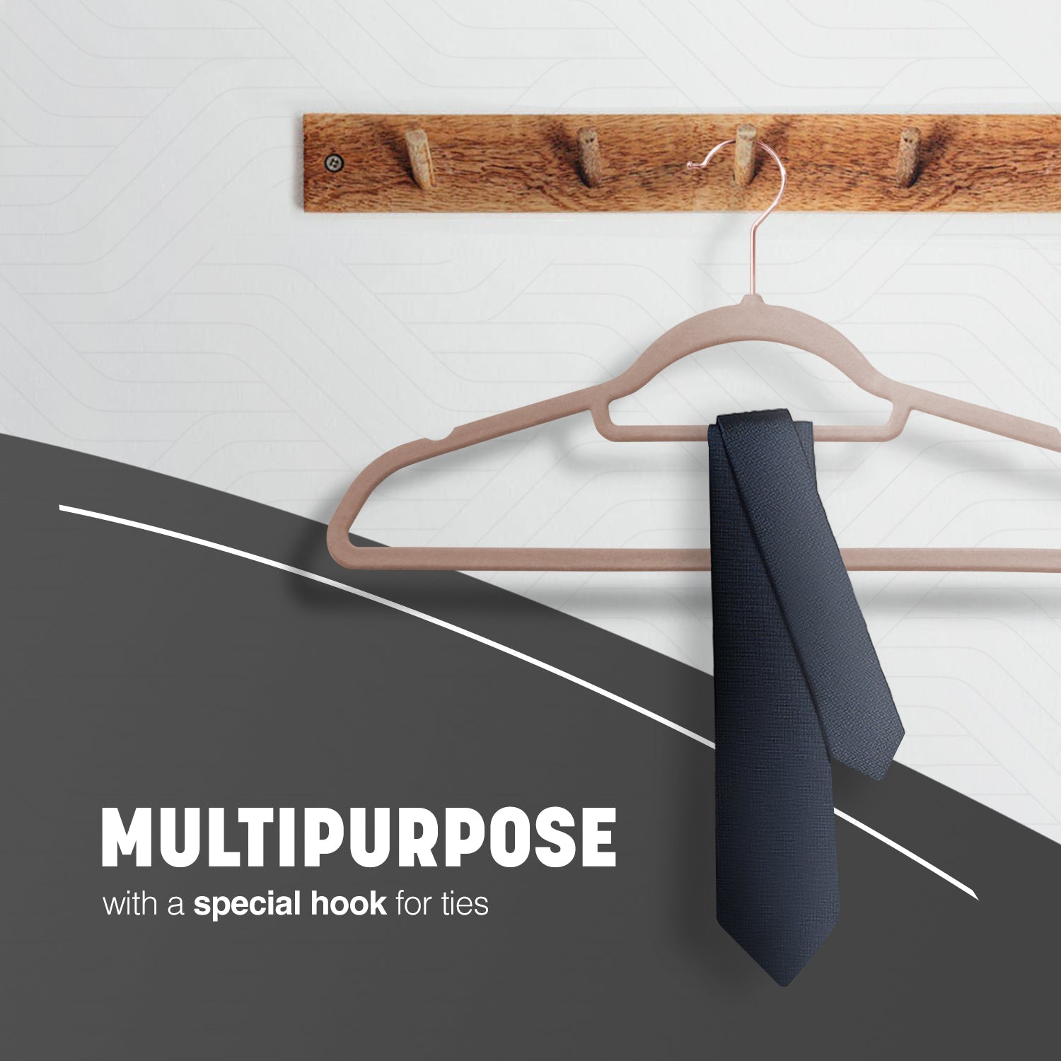 KEPLIN Velvet Hangers 30 Pack (41.5cm) - Non-Slip Clothes Coat hangers with Tie Bar and 360 Degree Hook for Home Storage Durable, Sturdy & Space Saving Wardrobe (30 Pack)