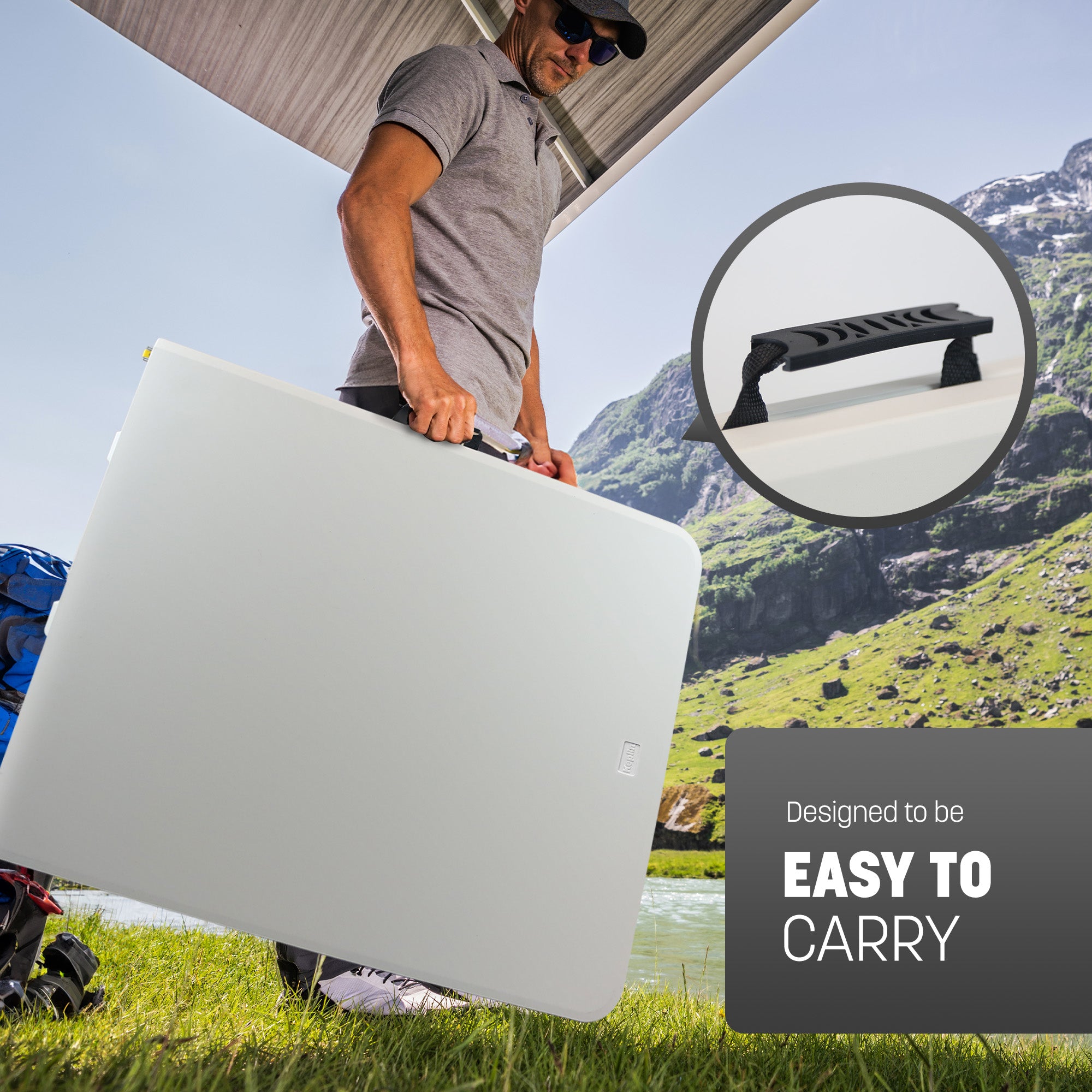 KEPLIN 6ft Folding Table with Spacious 180x70x74cm Tabletop & Sturdy Metal Frame