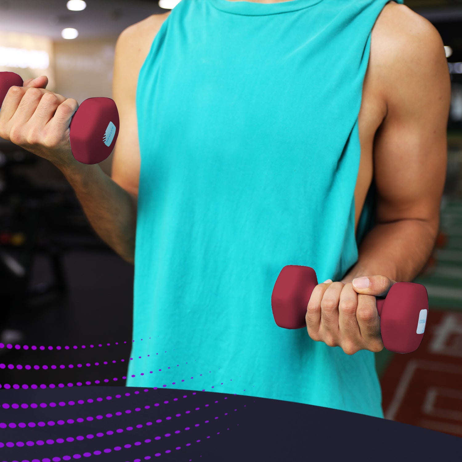 KAYMAN Neoprene Dumbbell Pair with Anti-Slip Grip, Hex Edges, Water-Resistant Surface & Workout Poster Guide - Weight Set for Home, Gym & Fitness Training Equipment (1kg 2kg 3kg 4kg 5kg 6kg 8kg 10kg)