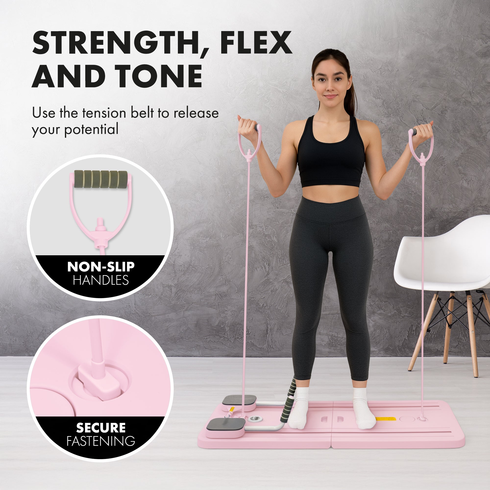 Kayman Pilates Board – Compact Foam & PP Exercise Platform with Auto Rebound – Foldable, Stable & Versatile – Space-Saving Workout Board for Home Gym – 105.7×40.6×6.8cm
