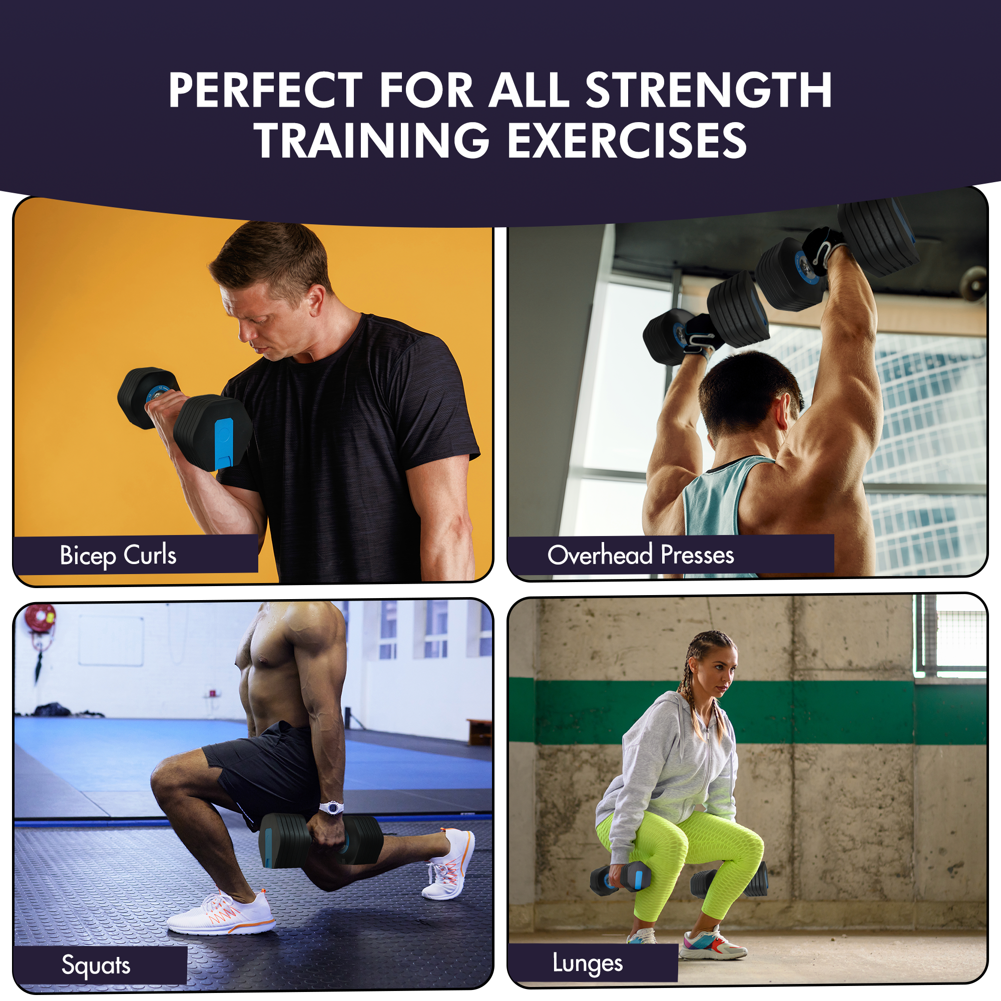 Kayman 12-in-1 Adjustable Dumbbells Set Pair, Home Gym Weights, 24kg Pairs Space-Saving Fitness Equipment with Smart Click Adjustment