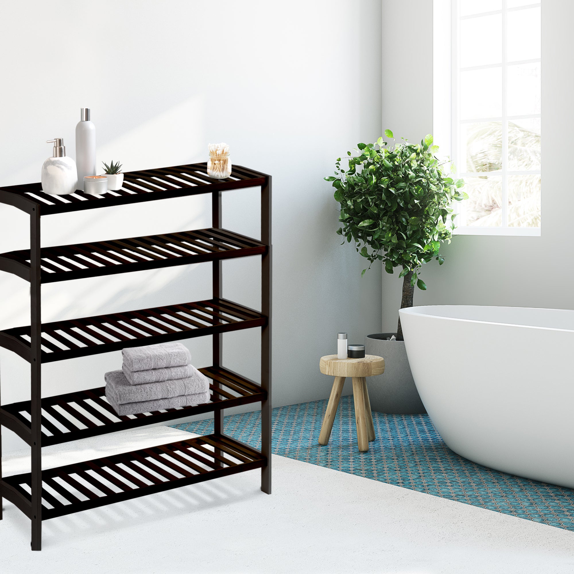 Keplin Bamboo Shoe Rack - 5 Tier