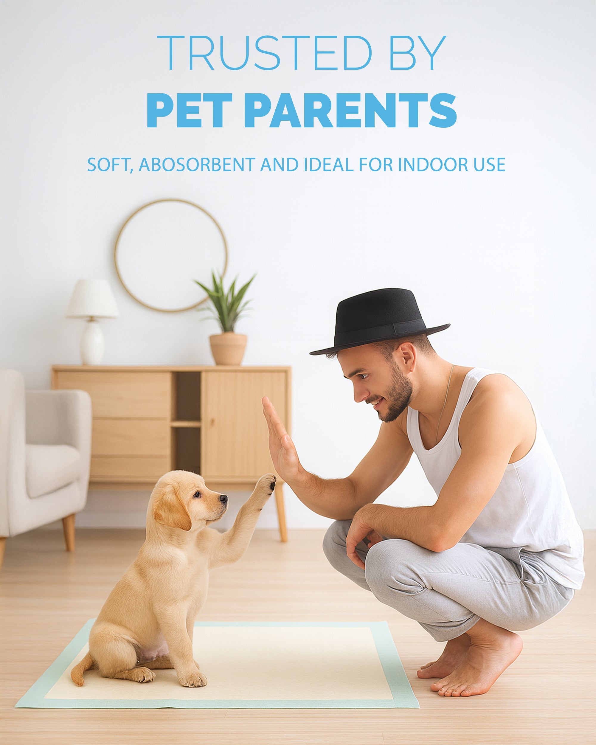 Furdreams Bamboo Puppy Training Pads - 50Pk, Super Absorbent, Odour Locking & Multi-Layered, Leak Proof, Quick Dry, Scented Attractant Disposable Training Mats for Dogs Pee Wee Piddle 50 Sheets