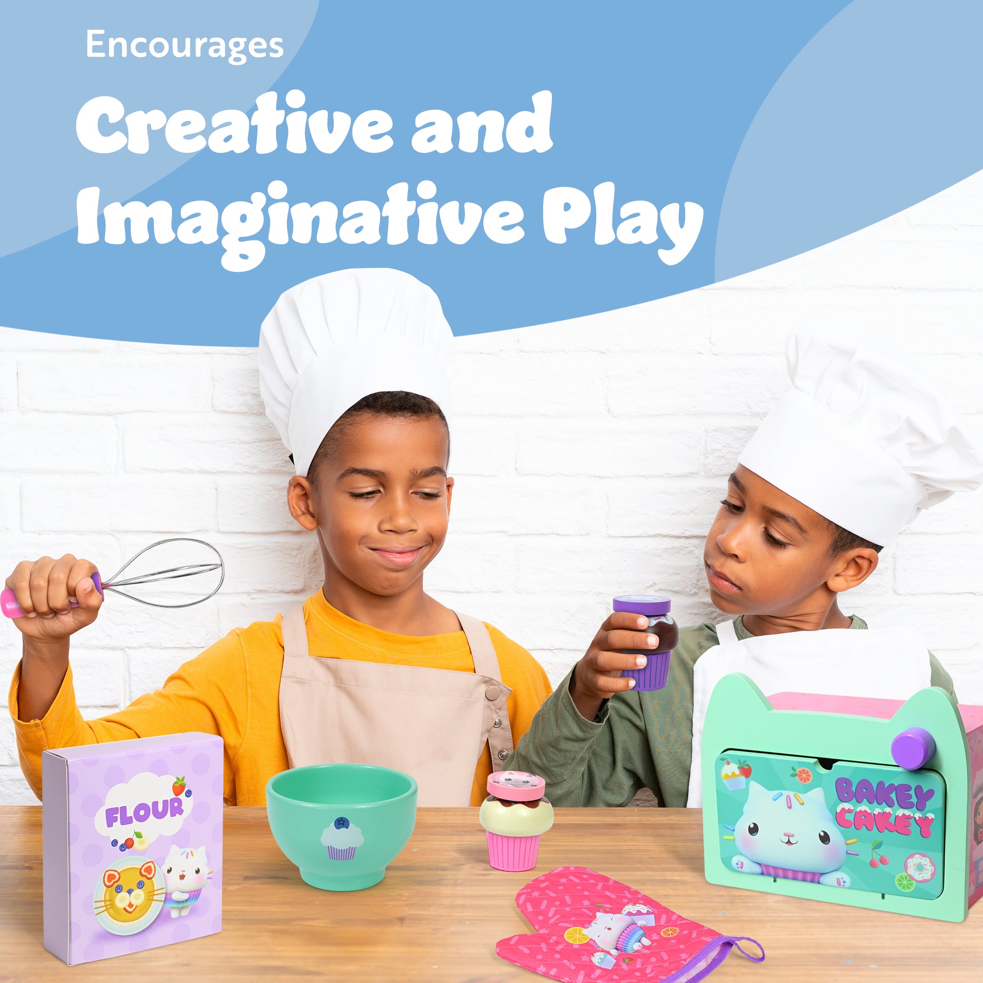 Gabby’s Dollhouse Baking Playset – Kids' Pretend Bake & Play Kit with Mixing Bowl, Whisk, Flour, Eggs & Oven – Fun & Role Play Toy for Toddlers & Children