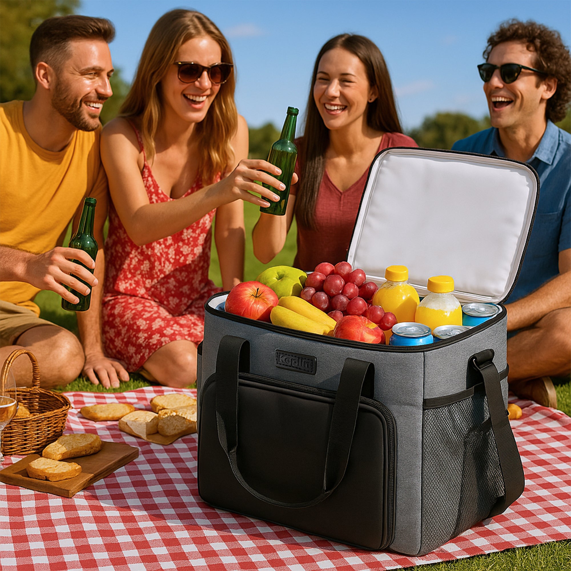 Home Freezer Blocks with Picnic Bag for Family Trips - Long Lasting Reusable Ice Boards
