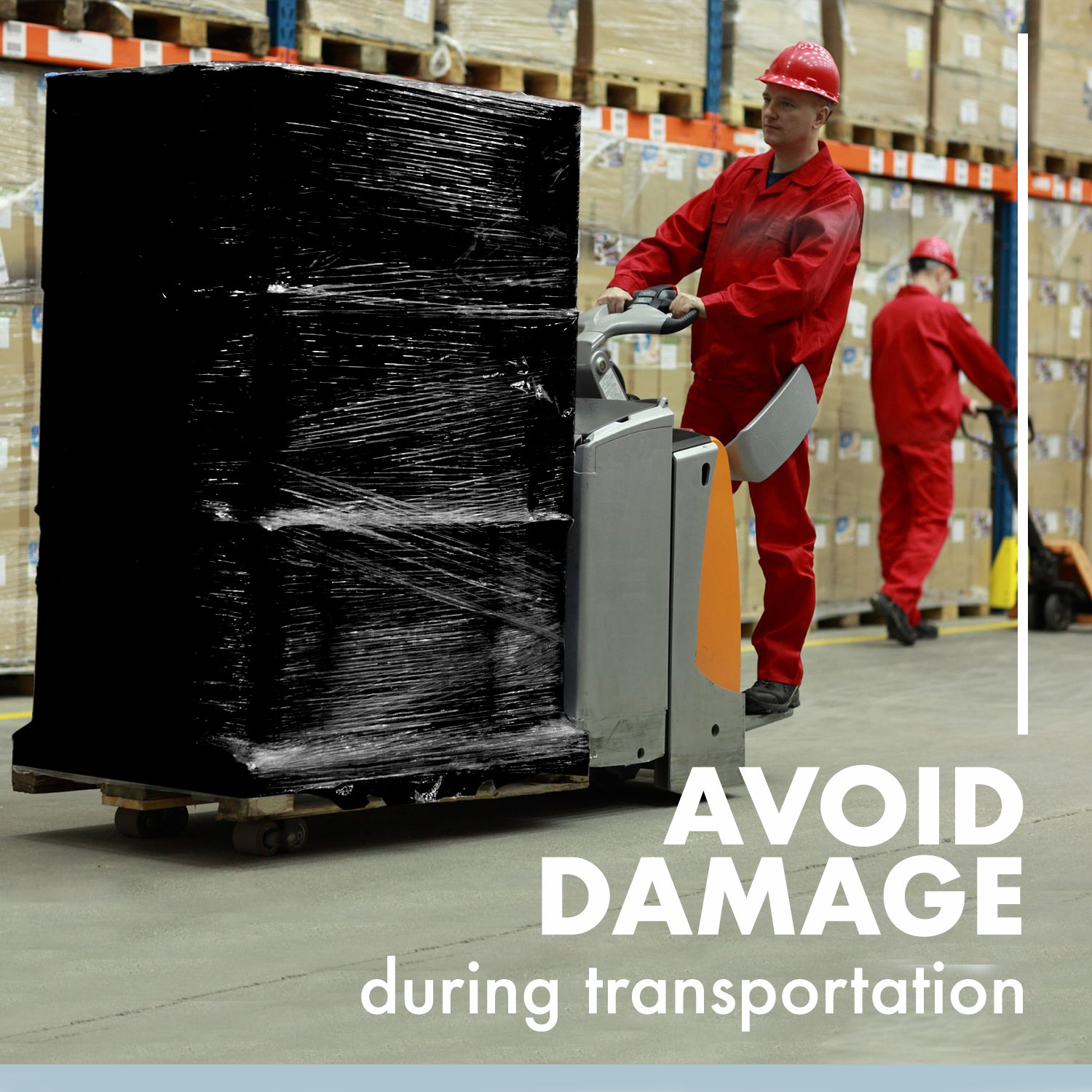 Merrimen Heavy Duty Pallet Stretch Shrink Wrap Roll | Strong & Secure Packaging Plastic Cling Film | Ideal for Packing, Moving Heavy Objects and Shifting Fragile Items (Black, 400mm x 150m)