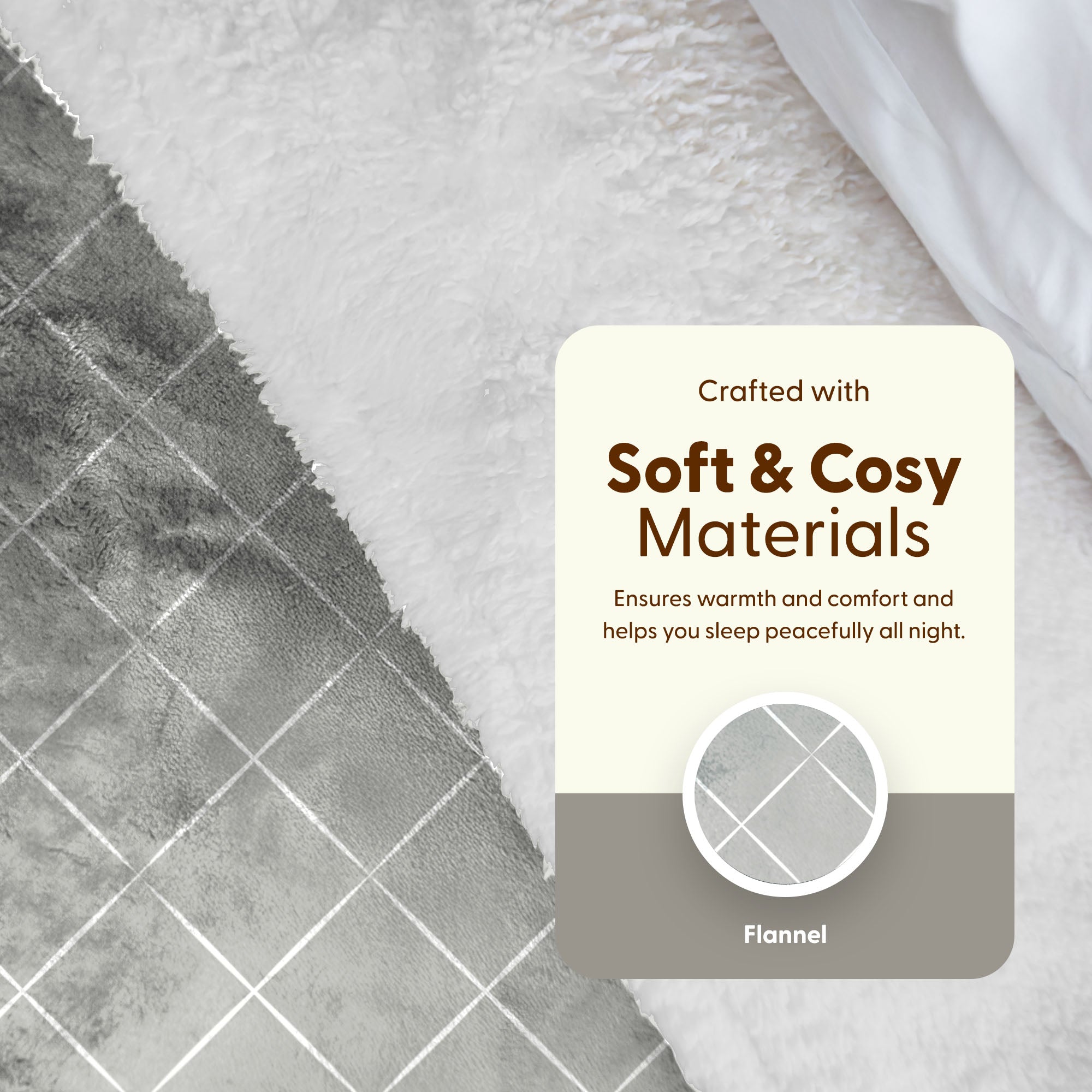 Electric Heated Throw Blanket - Machine Washable Fleece Wool Duvet, 9 Heat Settings & Timer