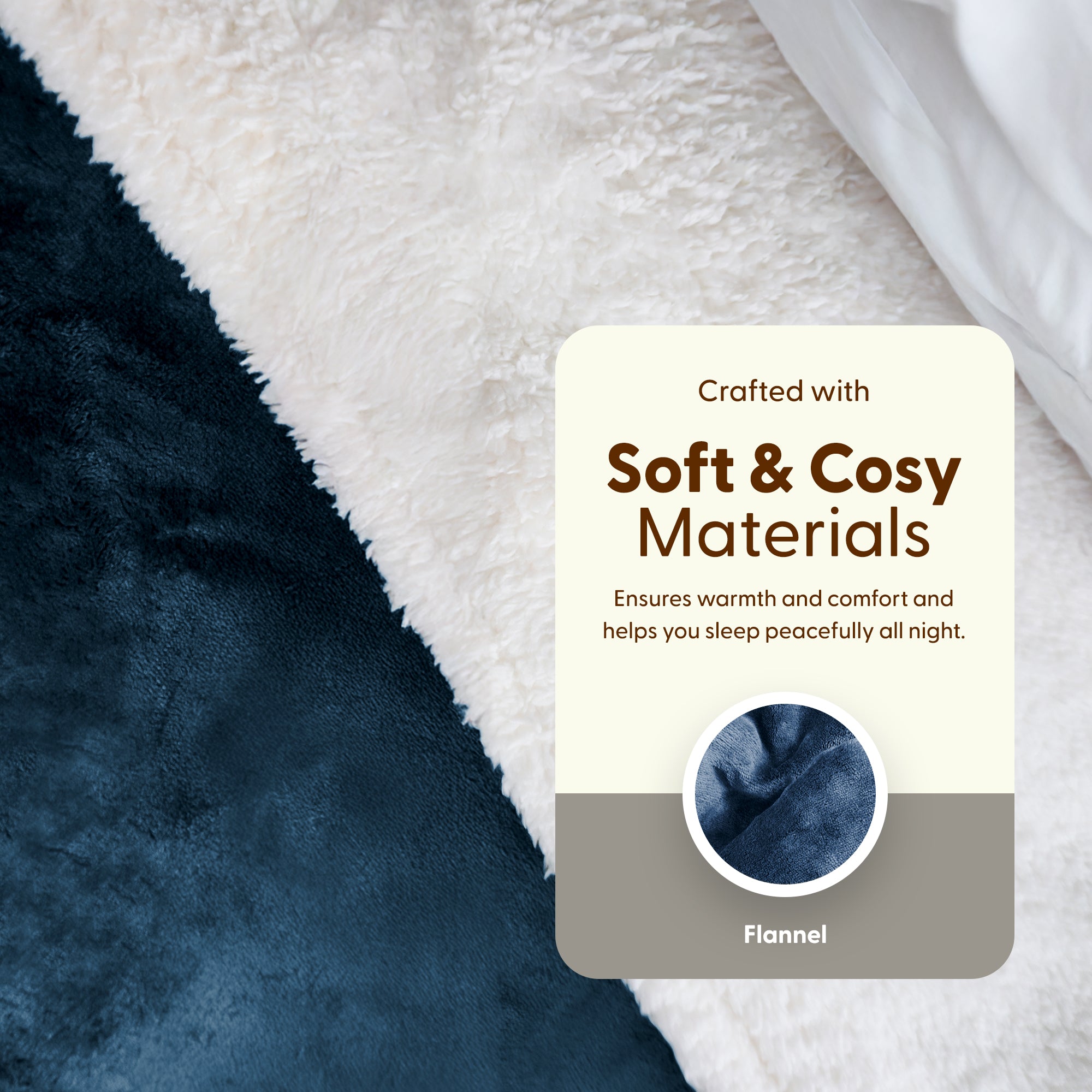 Electric Heated Throw Blanket - Machine Washable Fleece Wool Duvet, 9 Heat Settings & Timer