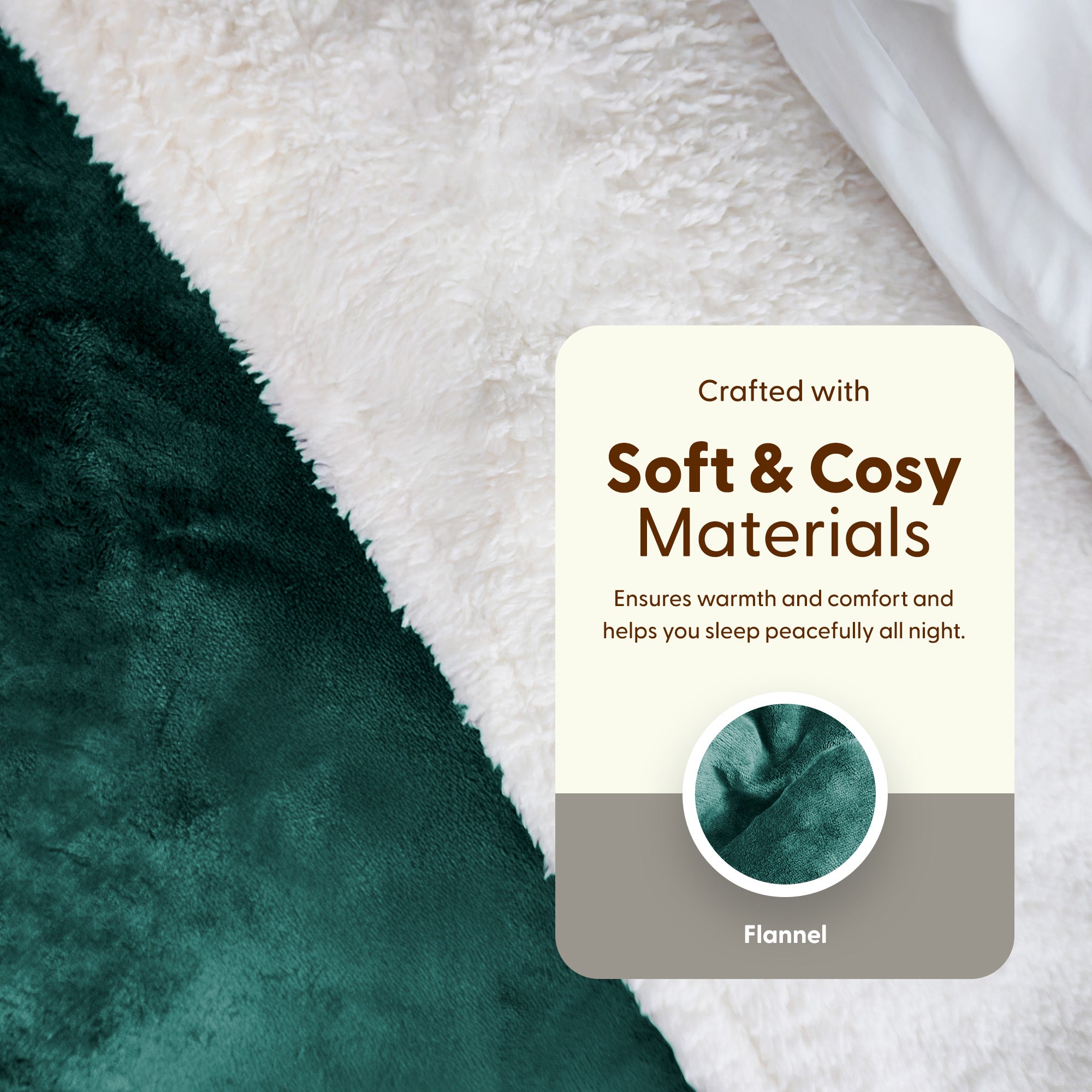 Electric Heated Throw Blanket - Machine Washable Fleece Wool Duvet, 9 Heat Settings & Timer