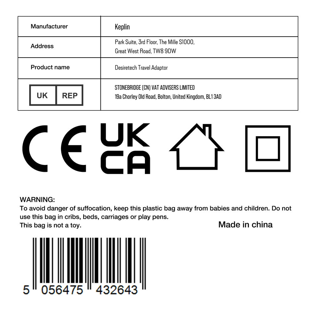 Desiretech Travel Adaptor 4-in-1 Universal Plug Adapter with USB-A, USB-C, Phone Docking - Compact UK to World Adaptor, Double Fuse Protection - Perfect for Europe, USA, Asia & Beyond