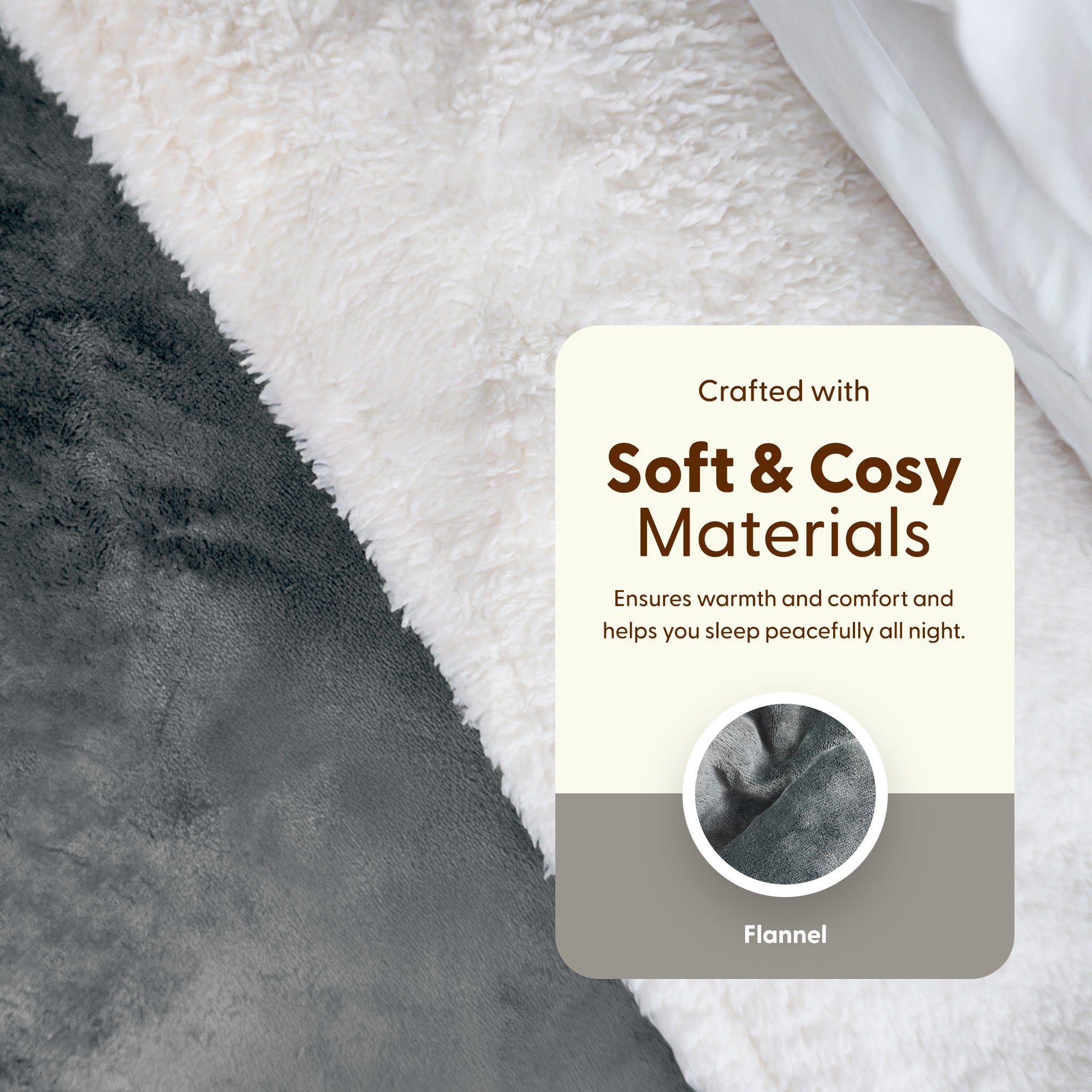 Electric Heated Throw Blanket - Machine Washable Fleece Wool Duvet, 9 Heat Settings & Timer