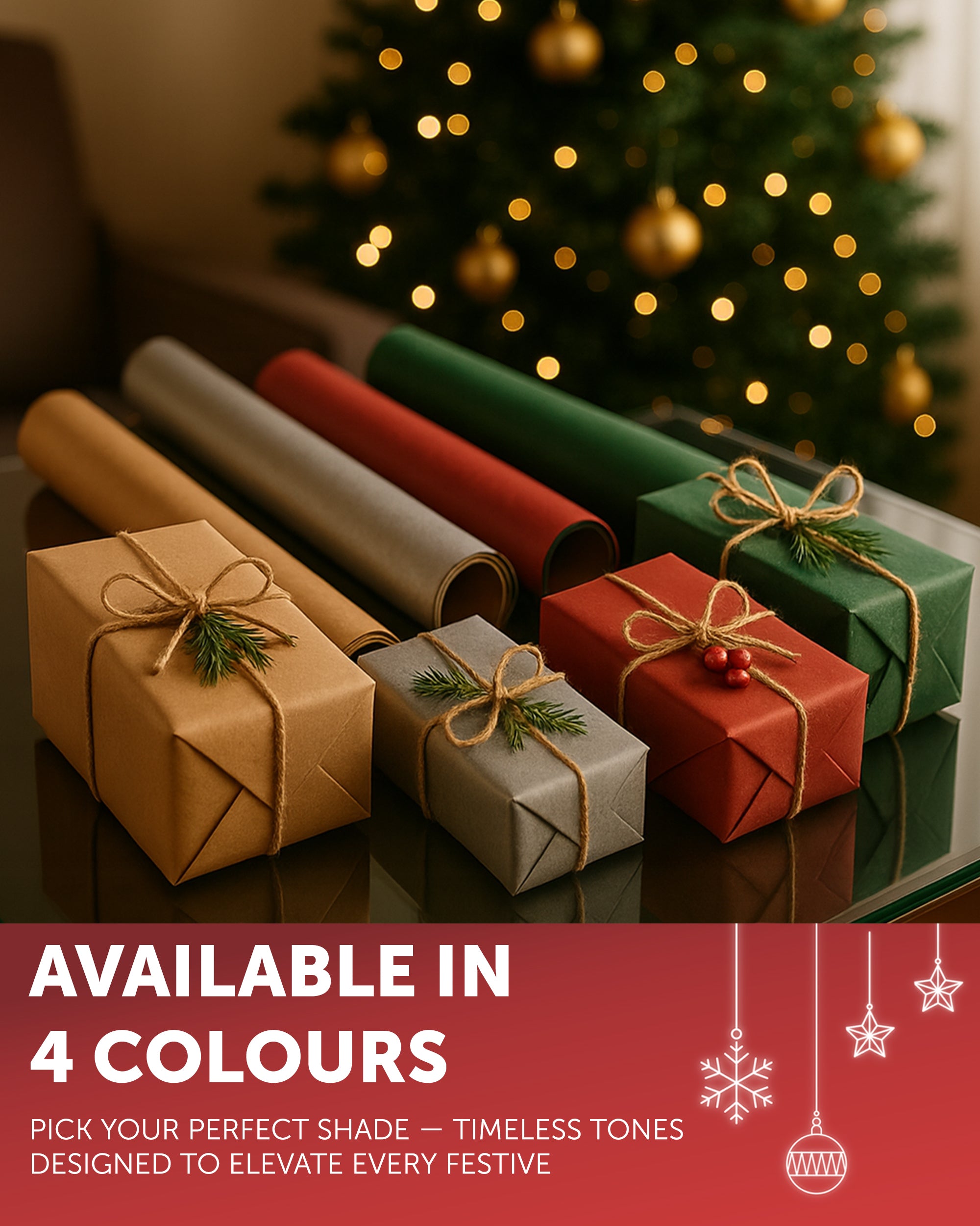 Kraft & Co Recycled Kraft Wrapping Paper Roll – 80gsm Durable Tear-Resistant Gift Wrap, Eco-Friendly, Recyclable & Biodegradable – All-Occasion Wrapping Paper