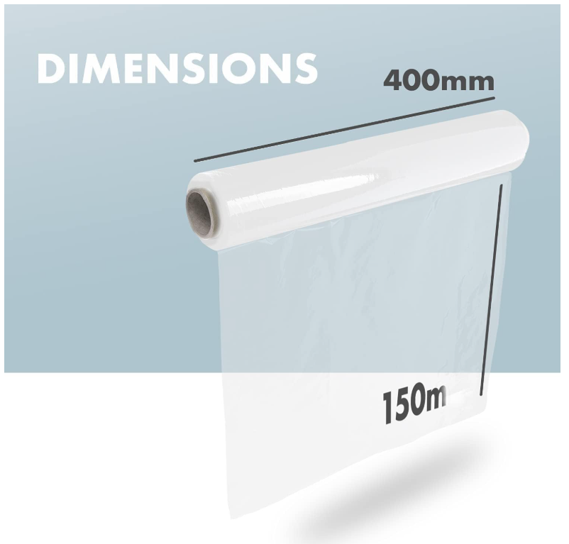 Merrimen Heavy Duty Pallet Stretch Shrink Wrap Roll | Strong & Secure Packaging Plastic Cling Film | Ideal for Packing, Moving Heavy Objects and Shifting Fragile Items