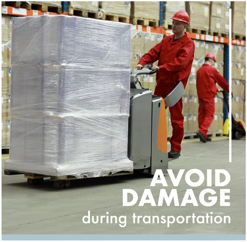 Merrimen Heavy Duty Pallet Stretch Shrink Wrap Roll | Strong & Secure Packaging Plastic Cling Film | Ideal for Packing, Moving Heavy Objects and Shifting Fragile Items