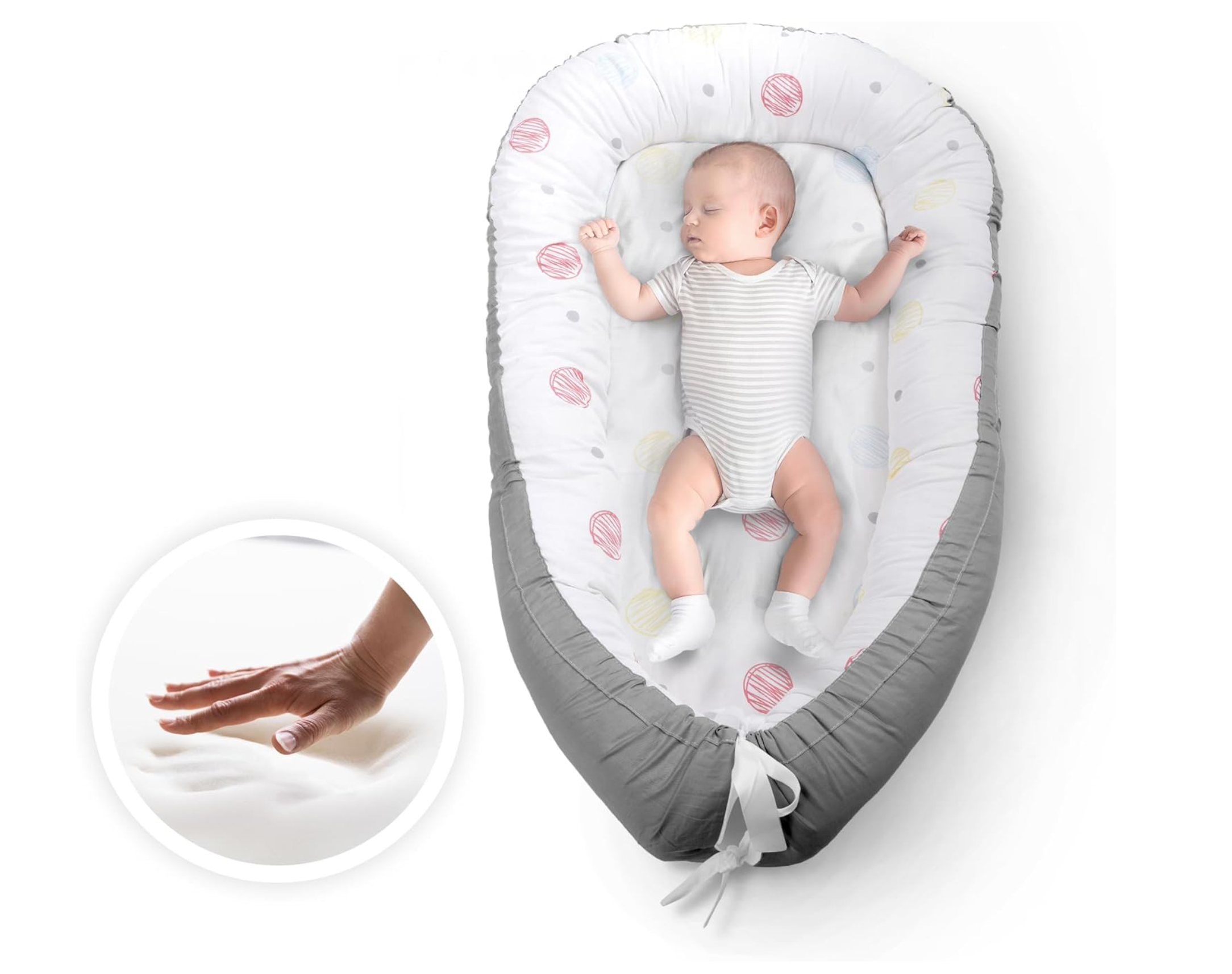 Kidoola Newborn Baby Nest Lounger - 100% Cotton, Washable, Safe and Breathable Fabric 0-12 Months Unisex Ideal for Home, Travel & Baby Essential Gift (Animals)